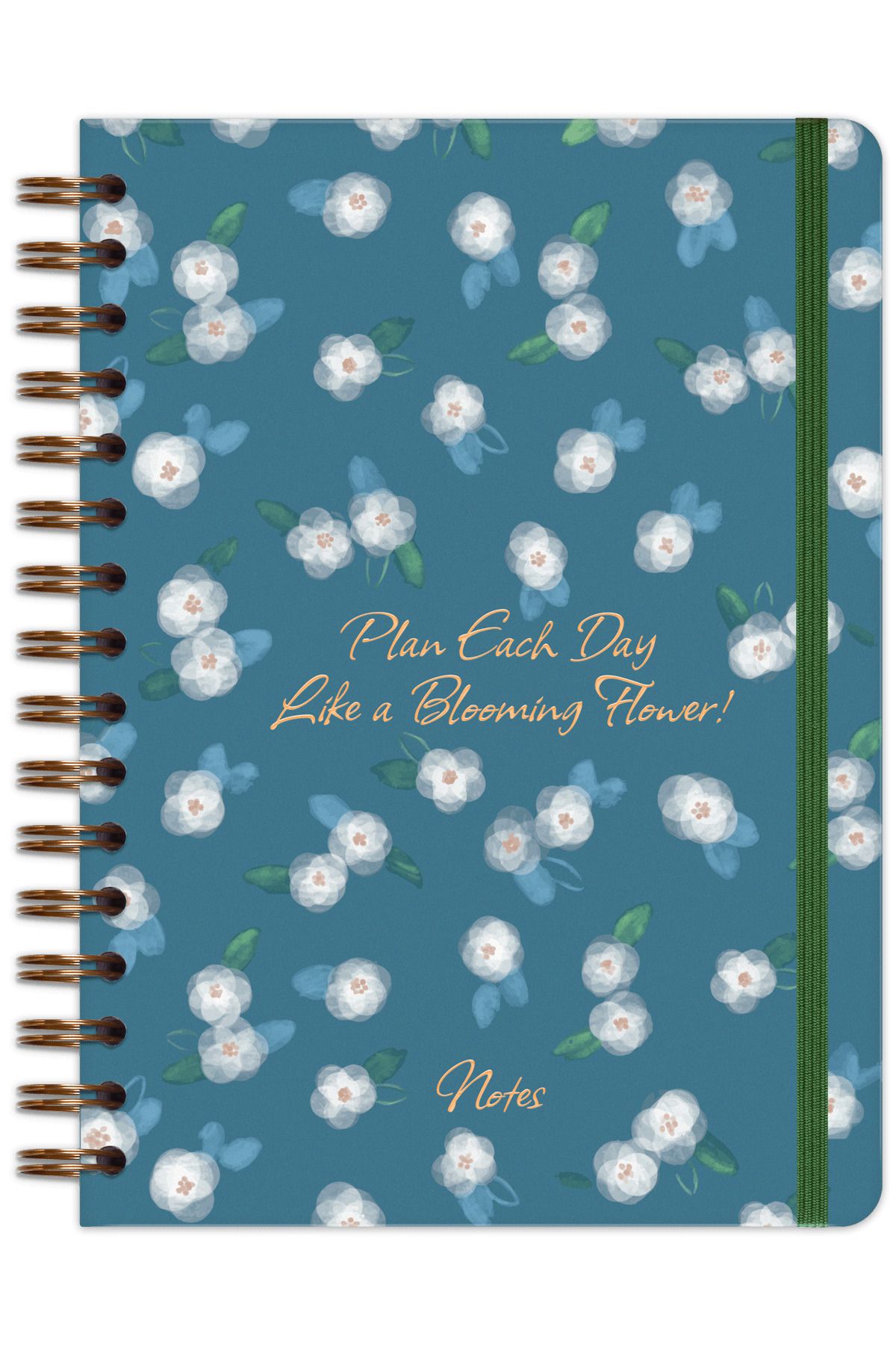 Matt Notebook-A5 15x21 سم دوامة مرنة منقطة مذكرة غير مؤرخة الزهور 5