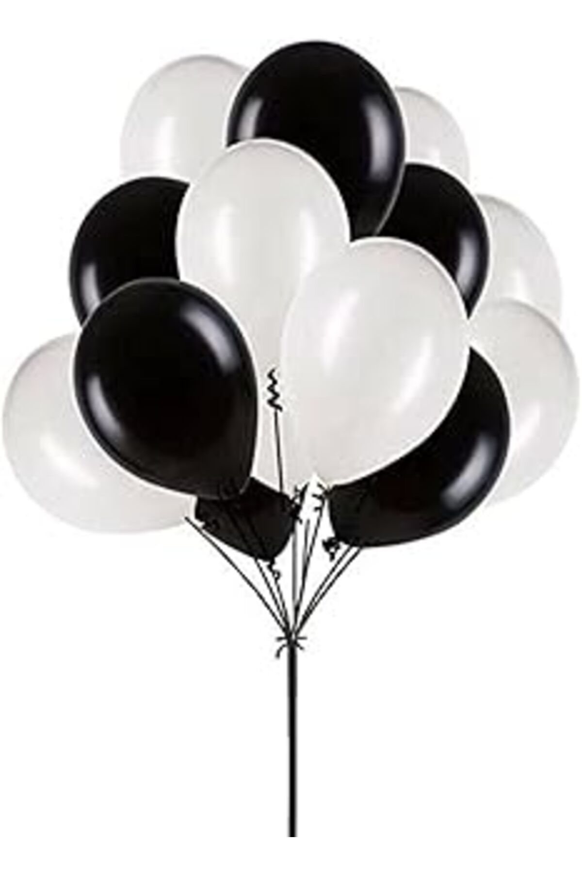 Mu Art Benim Marifetlerim - Metalik Siyah Beyaz Balon 12 Inch 10 Adet