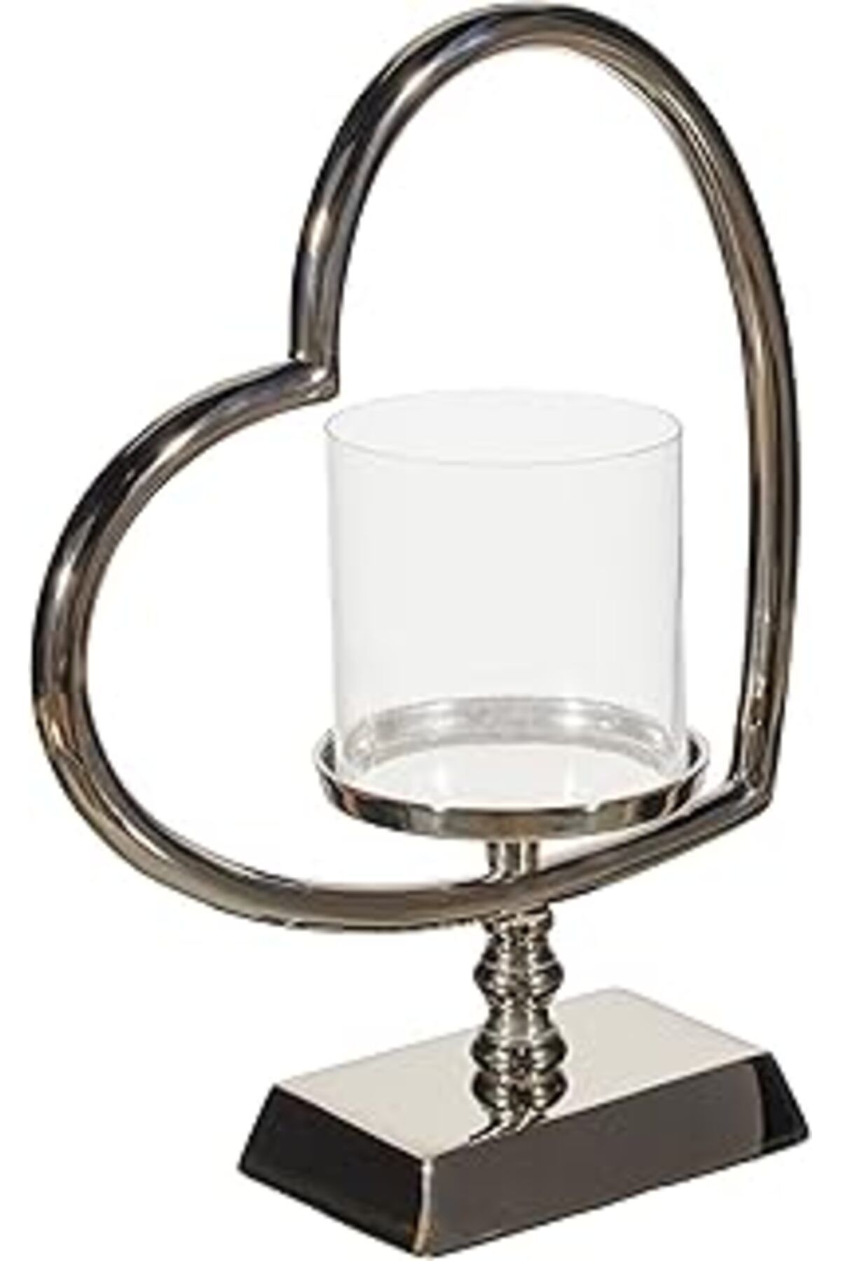 robotrend Euro Flora Bzefl16076 Cam Mumluk Metal Kalp Standlı, 27X12X34 Cm