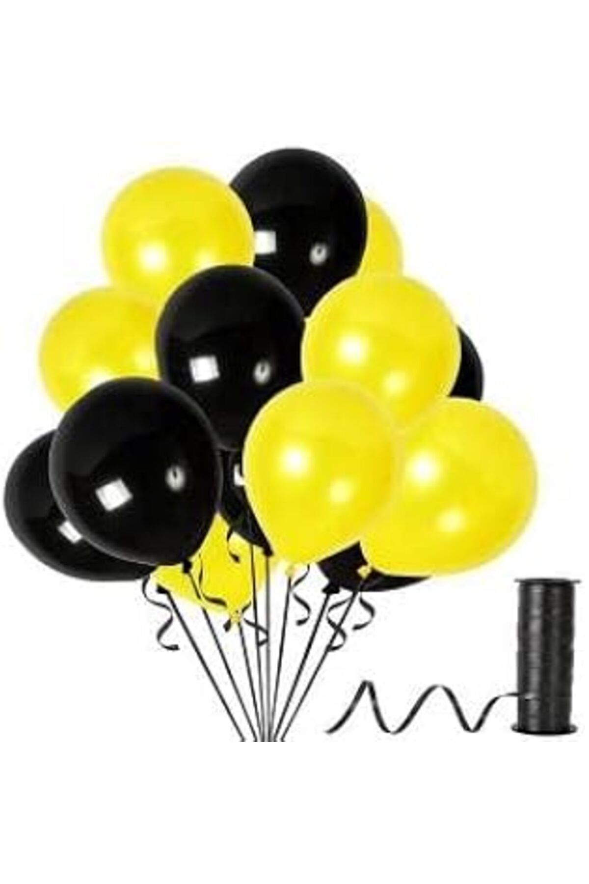 Hepta Collection Benim Marifetlerim - Sarı Siyah Metalik Balon 12 Inch 10 Adet