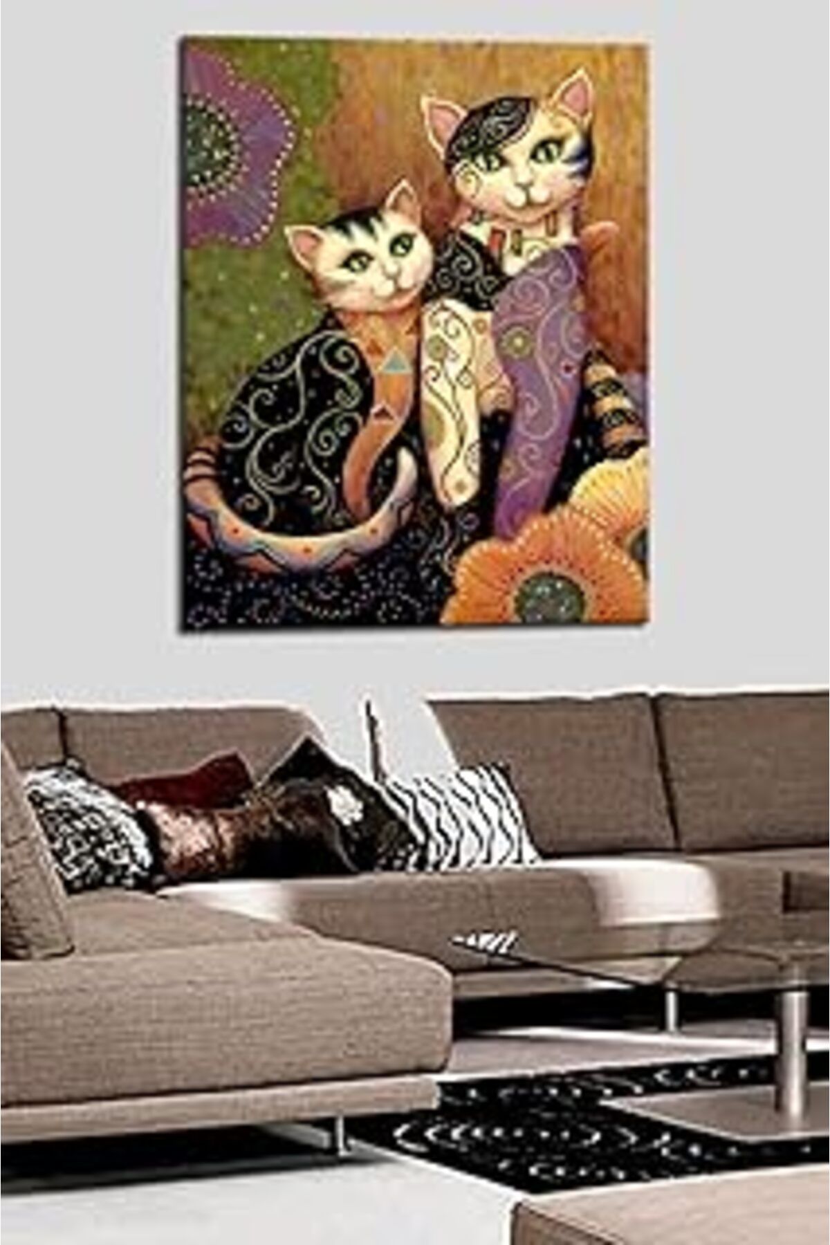 Pazarcan Talya Tablo Sevimli Kediler. Zengin Içerik Için Mağazamızı Ziyaret Ediniz.. 50X70 No-10459