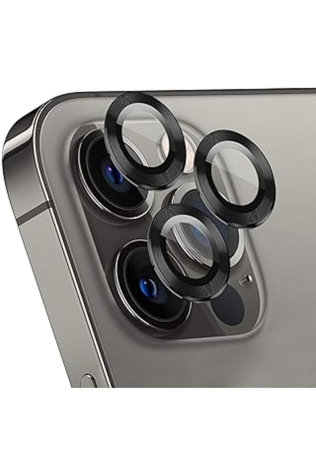 Pazarcan Microsonic Apple Iphone 12 Pro Max Tekli Kamera Lens Koruma Camı Siyah