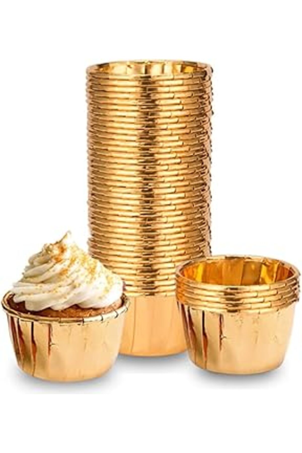 Mu Art Ahşap Kullan At Market Dolphin Altın Muffin Kek Kapsülü 25'Li
