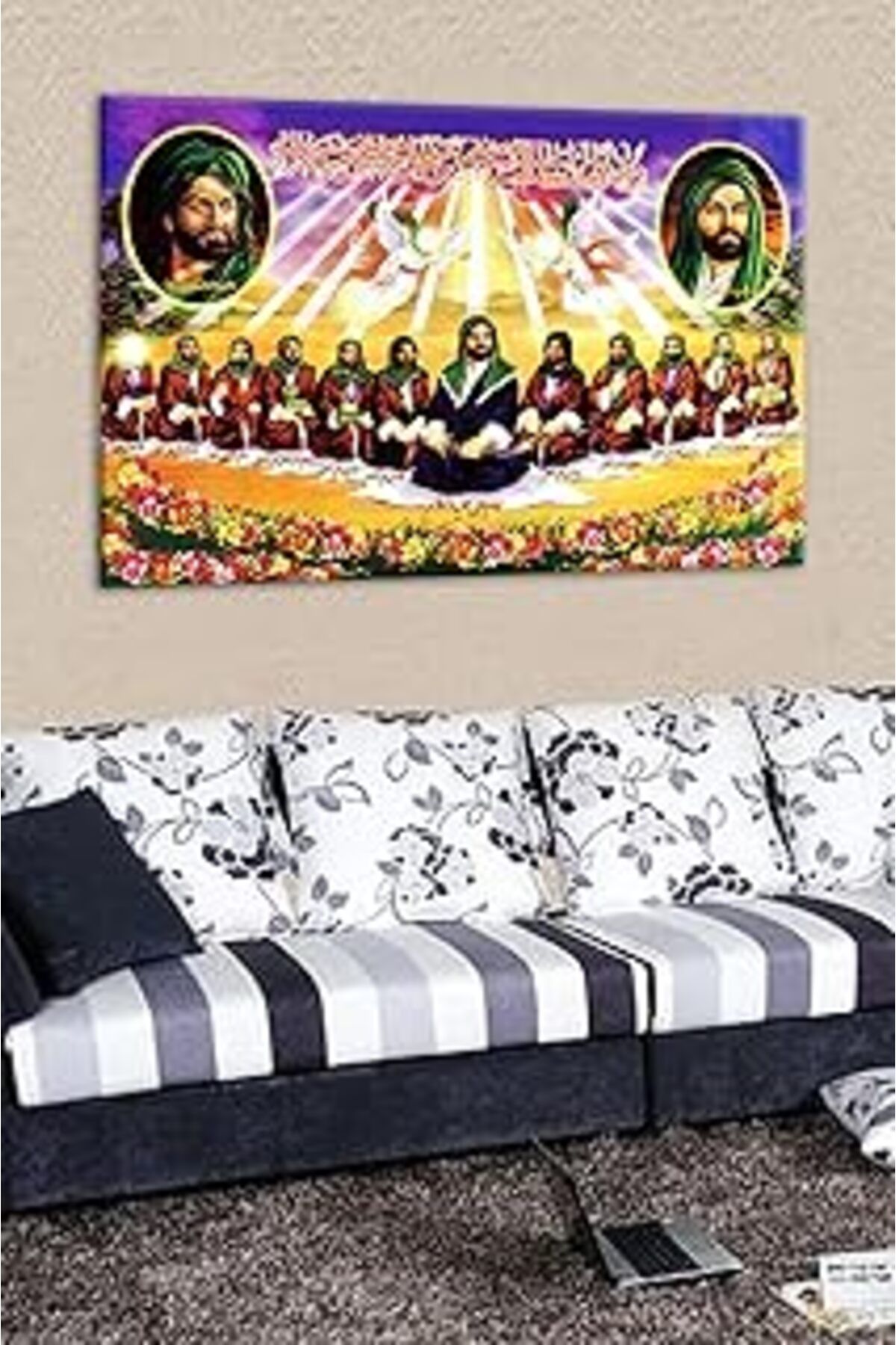 NETWORK ART Talya Tablo Talya Kanvas Tablo Hz Ali ve 12 İmam 60X90 no-051