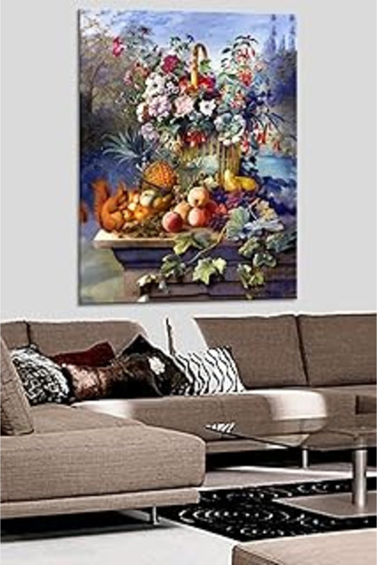 NETWORK ART Talya Tablo Sepette Çiçekler Sincap. Satıcının Seçimi 60x40 no-8590