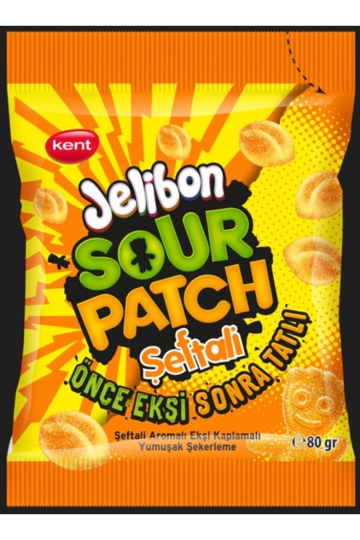 Mondelez Sour Patch Piersica ,set Jeleuri Cu Aroma De Piersica, Mix 80 G X 24 Buc - One Size