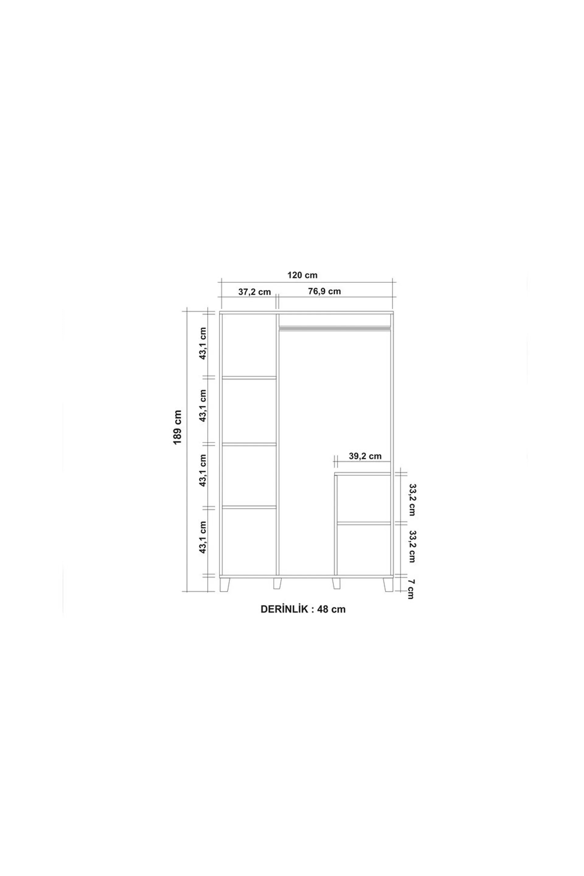 Vivense Leva Sun Gardırop, Atlantik, 3 Kapaklı fotoğrafı 5 (önizleme)
