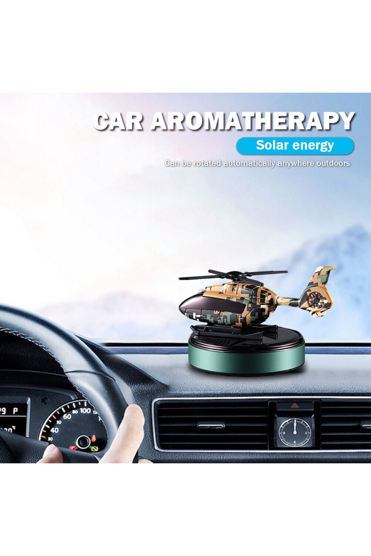 Generic-Solar-Powered Helicopter Car Air Freshener – Rotating Aromatherapy Diffuser with Copper Motor 5