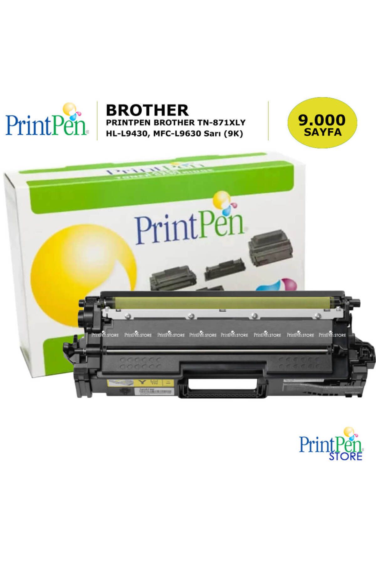 Printpen BROTHER TN-871XLY Sarı Yüksek Kapasite Chipsiz (9K) Muadil Toner