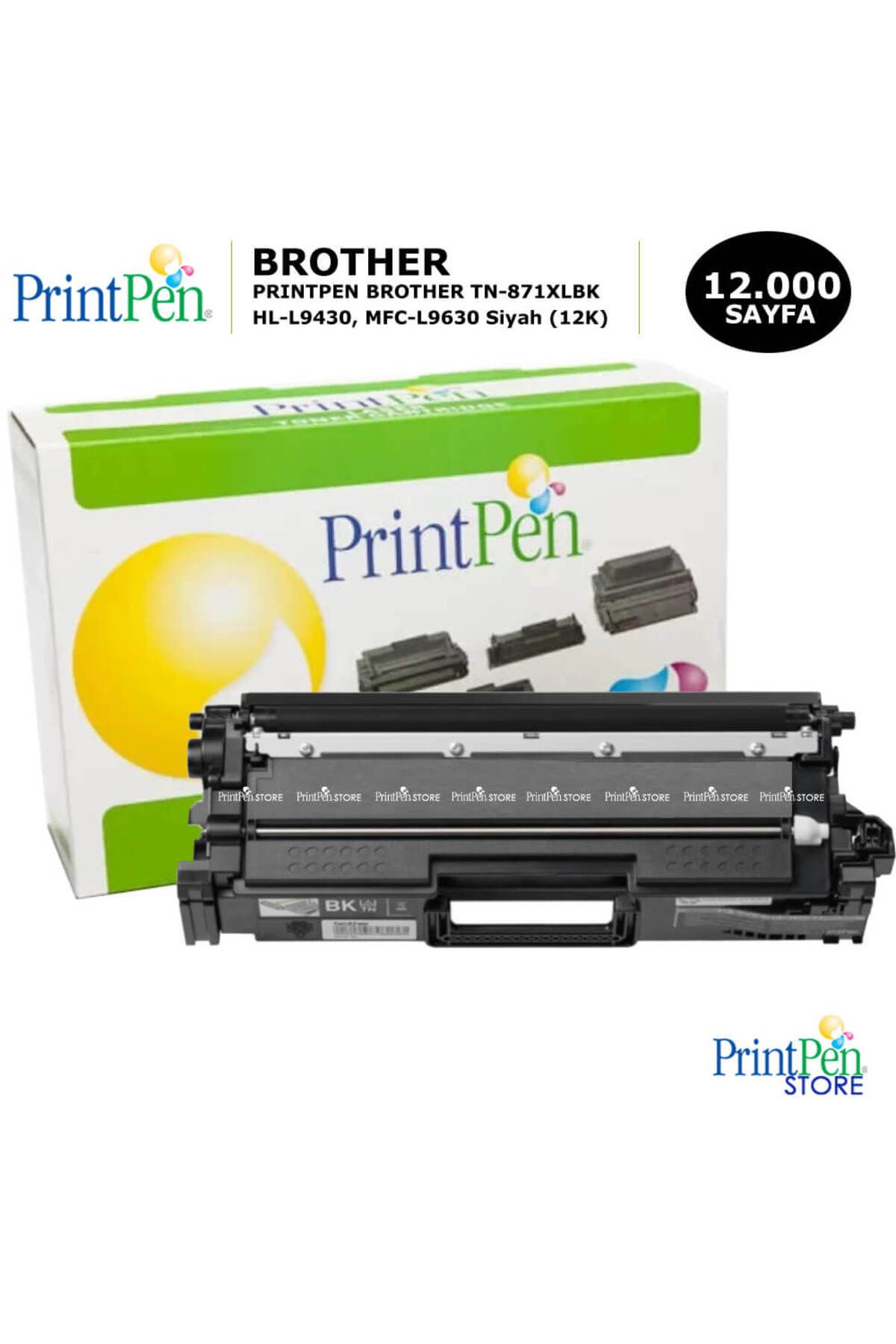 Printpen BROTHER TN-871XLBK Siyah Yüksek Kapasite Chipsiz (12K) Muadil Toner