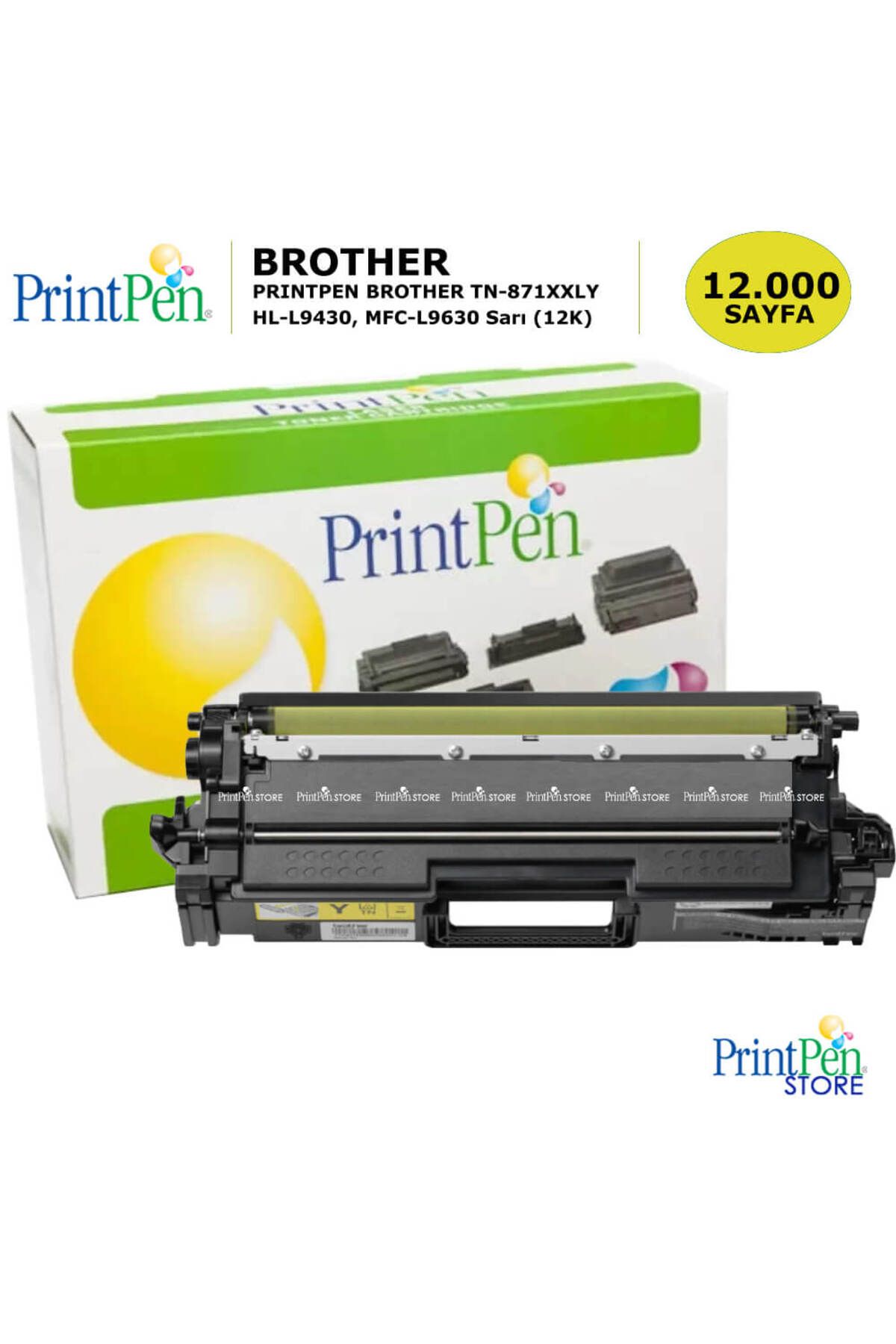 Printpen BROTHER TN-871XXLY Sarı Extra Yüksek Kapasite Chipsiz (12K) Muadil Toner