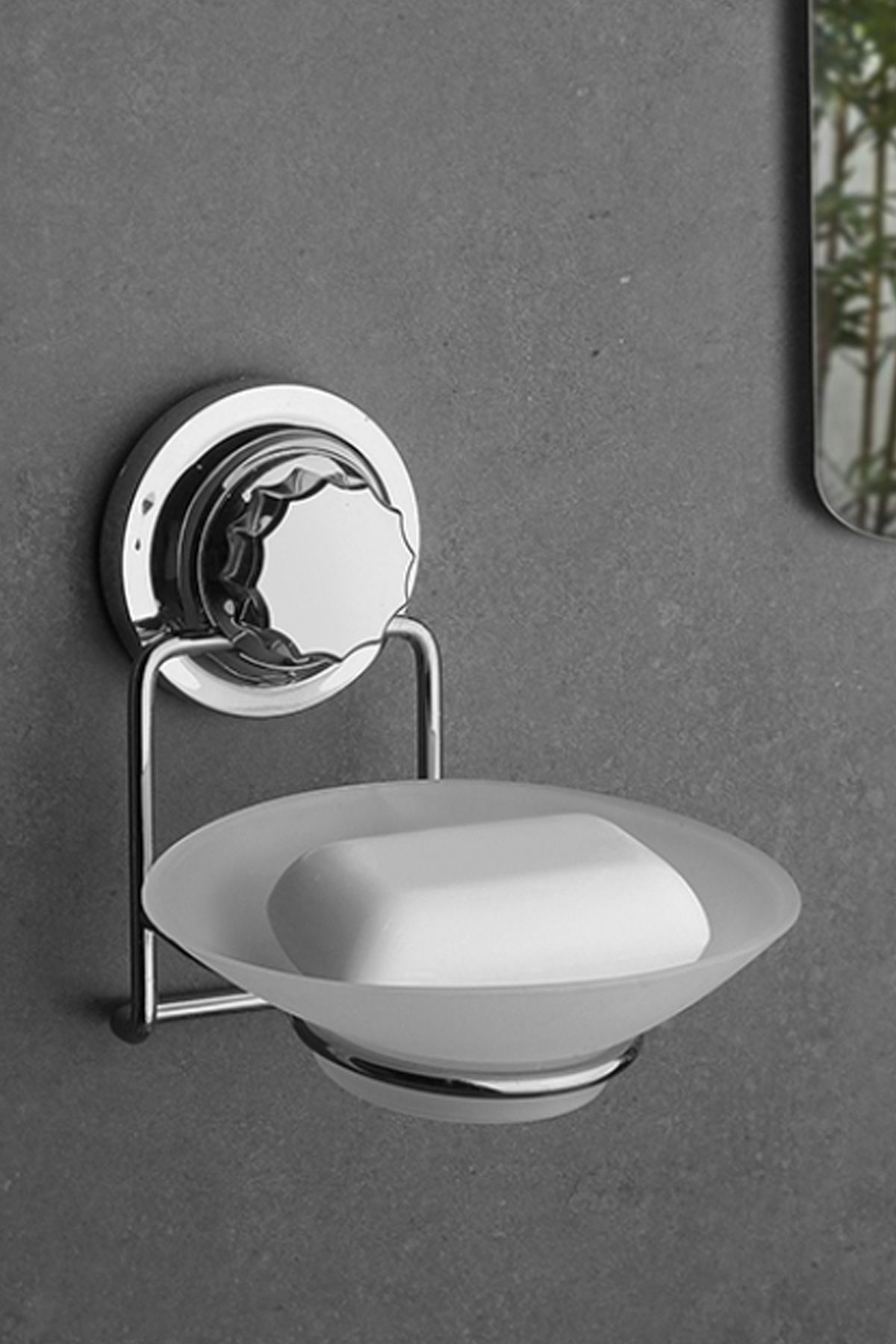 Skygo-Vacuum Plastic Soap Dish Chrome Wholesalebulurum -Vk-713 2
