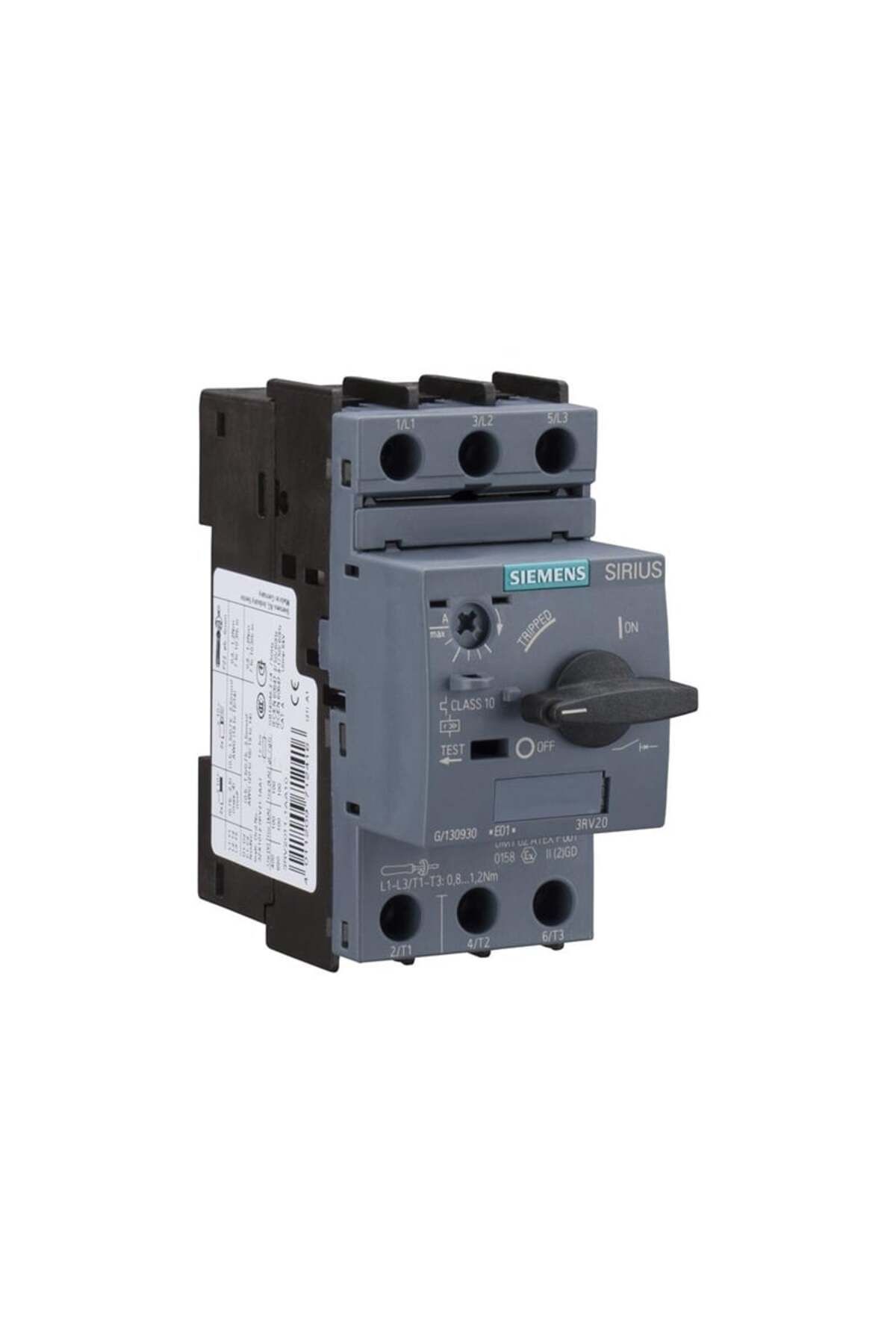 Siemens 3Rv2011-1Ga10 Sirius 3Rv2 Motor Koruma Şalteri Termik Ve Kısa Devre Korumalı 4 5-6 3A 100Ka Boy S00