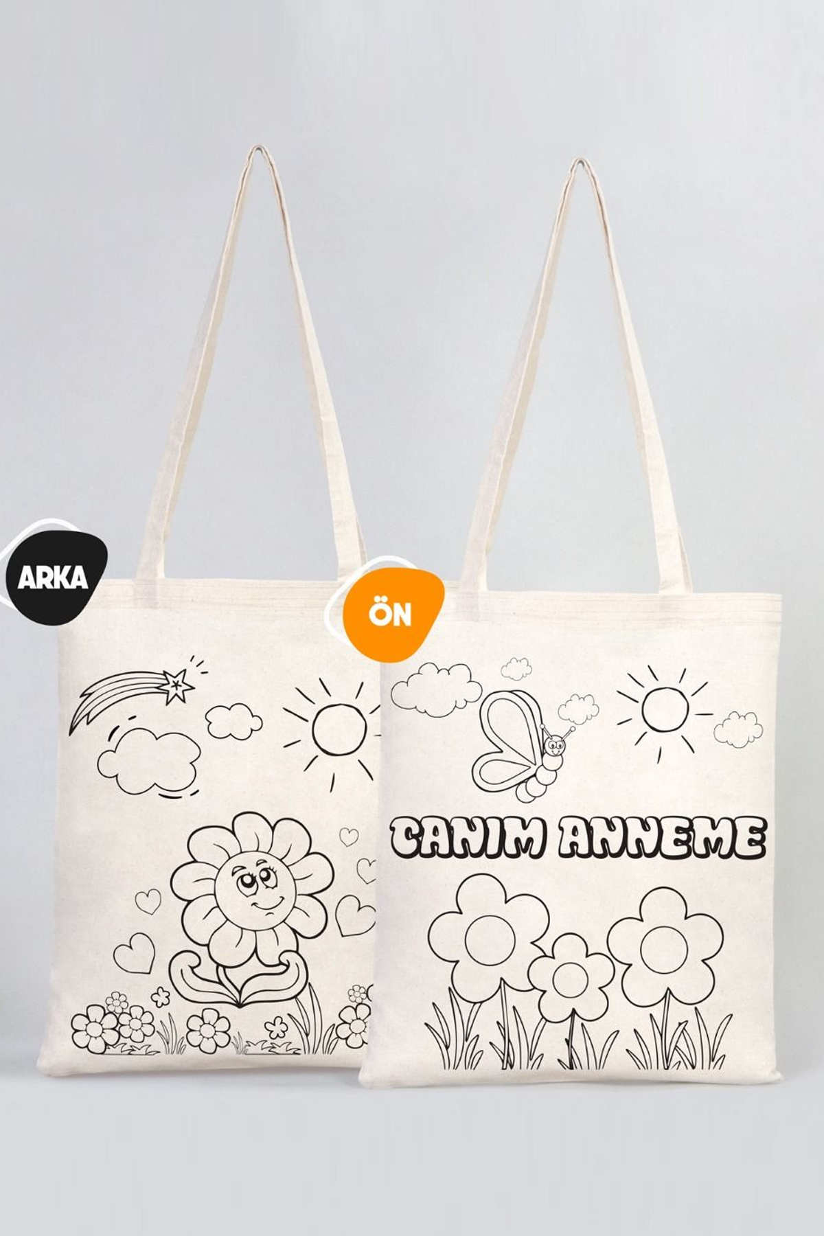 Bammerz  Canım Annem Boyama- 6lı Keçeli Kalem Hediye - Bez Çanta Anneler Günü - Görsel 3