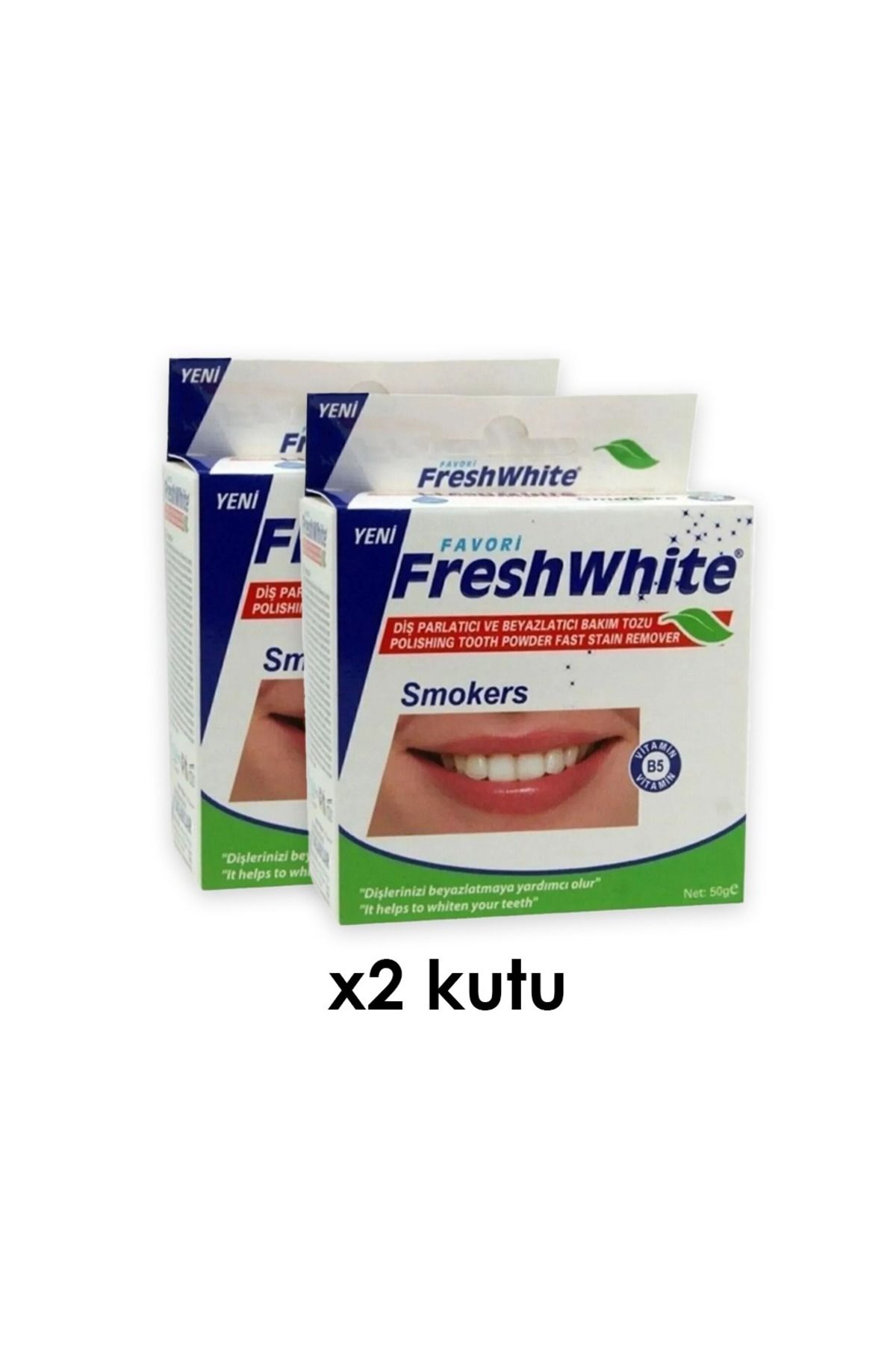 Fresh White FRESH WHİTE SMOKER DİŞ TOZU Beyazlatıcı ve Parlatıcı 50gr - 2 Adet