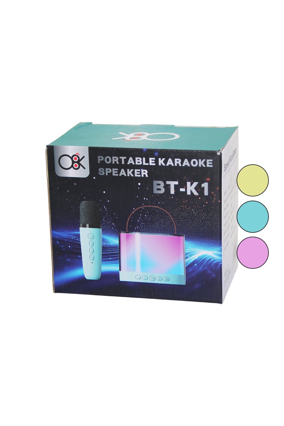 STOREMAX buxystorem KARAOKE MİKROFONLU WİRELESS HOPARLÖR - SPEAKER IŞIKLI USB ŞARJLI 10W DC5V- TF- AUX