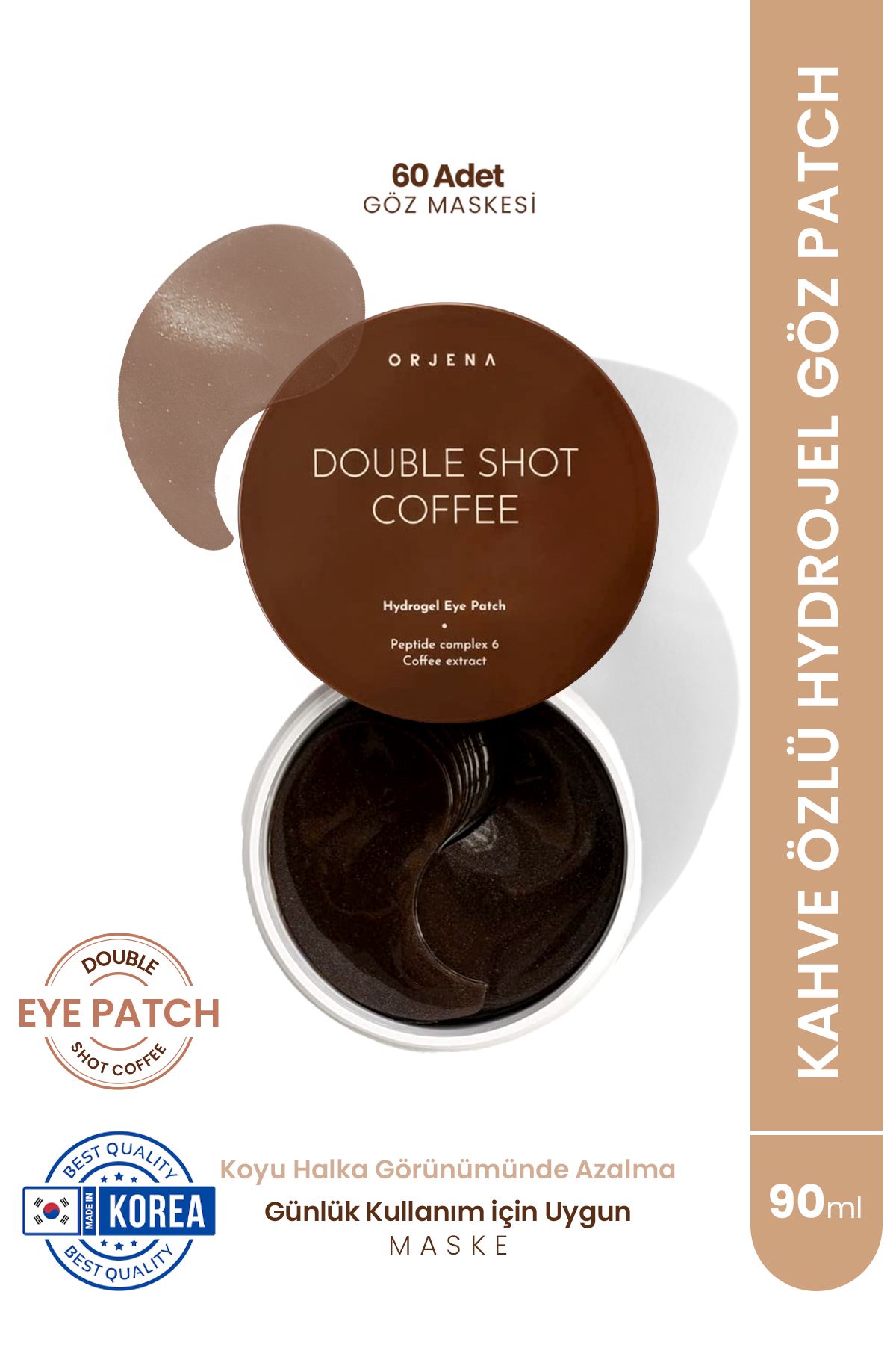 Orjena Double Shot Coffee Hydrogel Eye Patch-kahve Özlü Hydrogel Göz Patch -90g-60 Adet