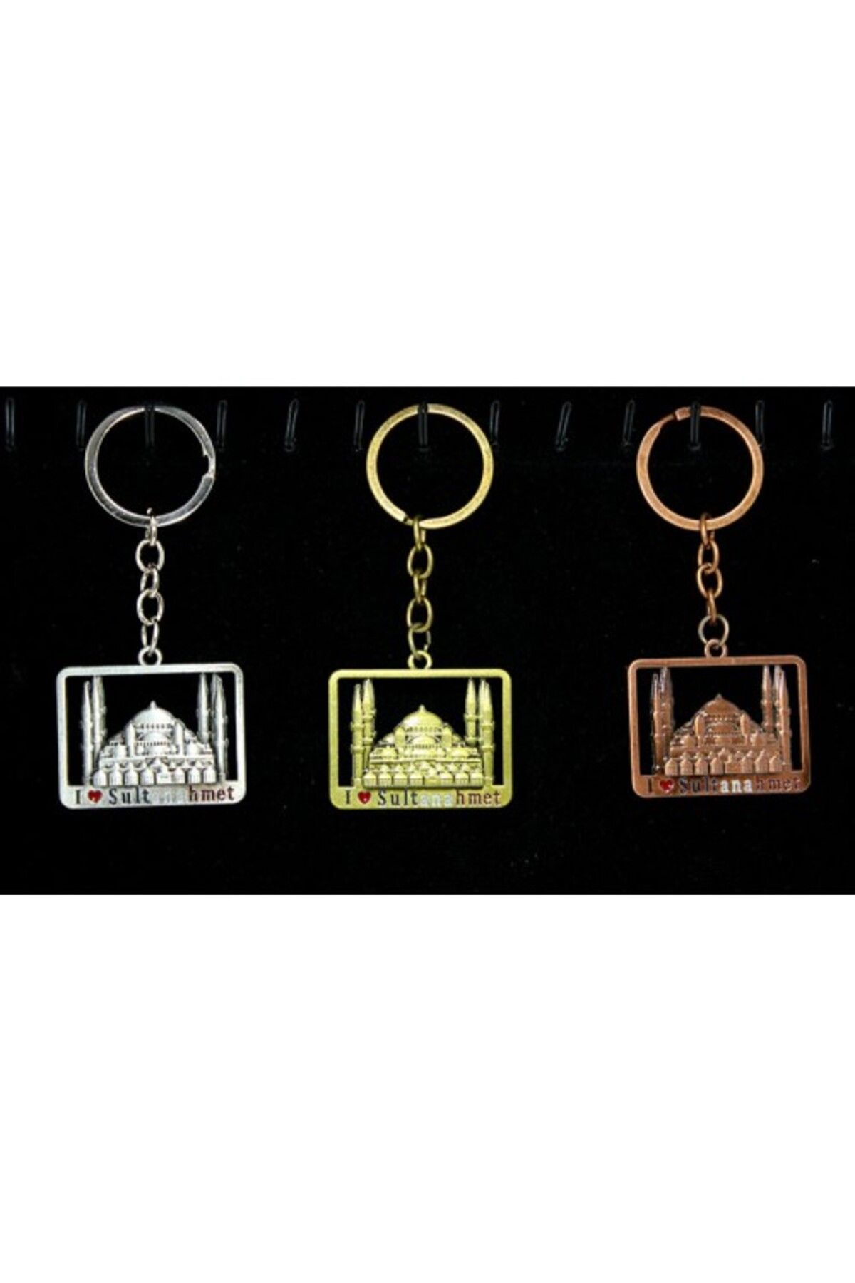 Mu Art Ahşap Metal Sultanahmet Anahtarlık Kare