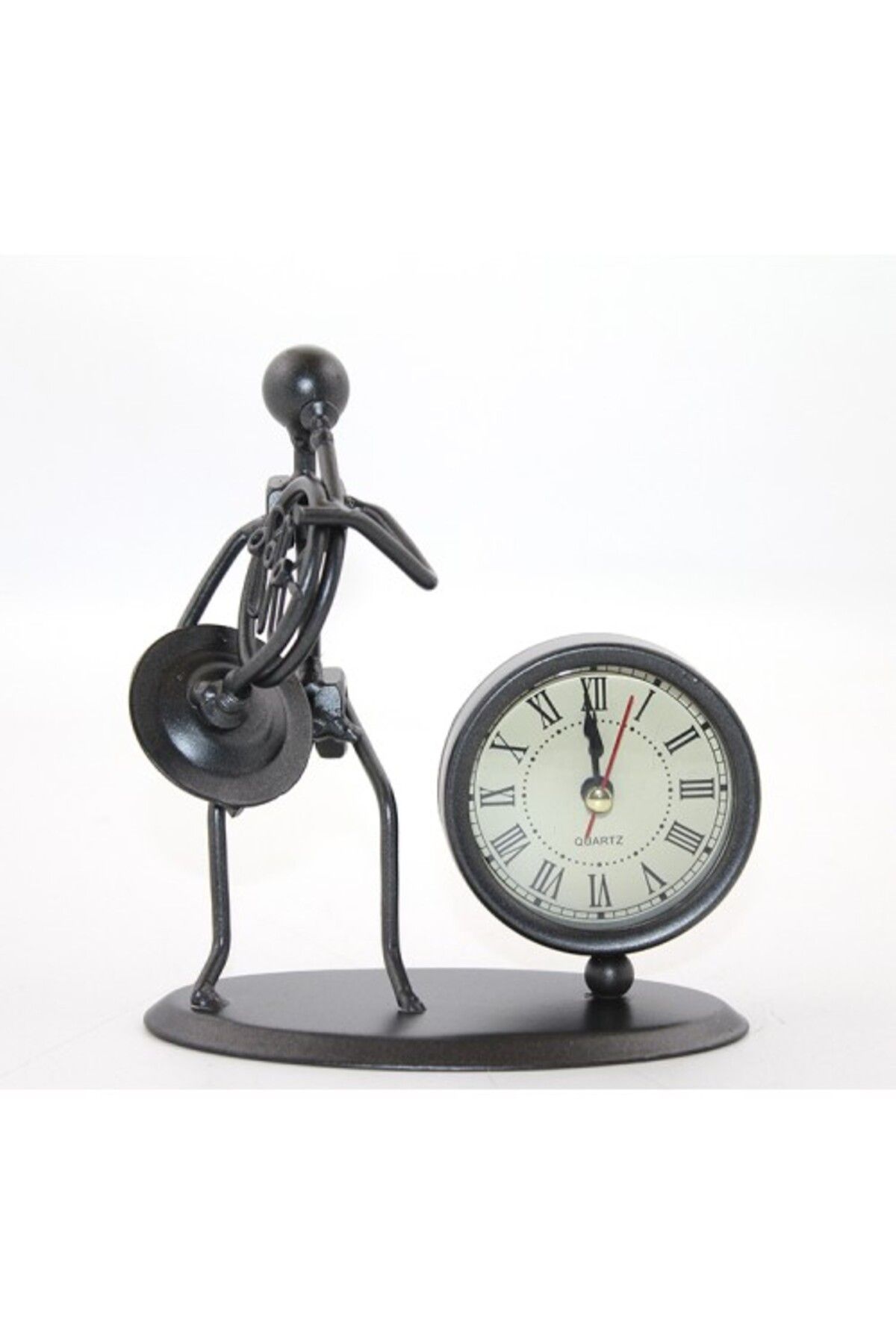 Mu Art Ahşap Metal Müzisyen Saat Model 1