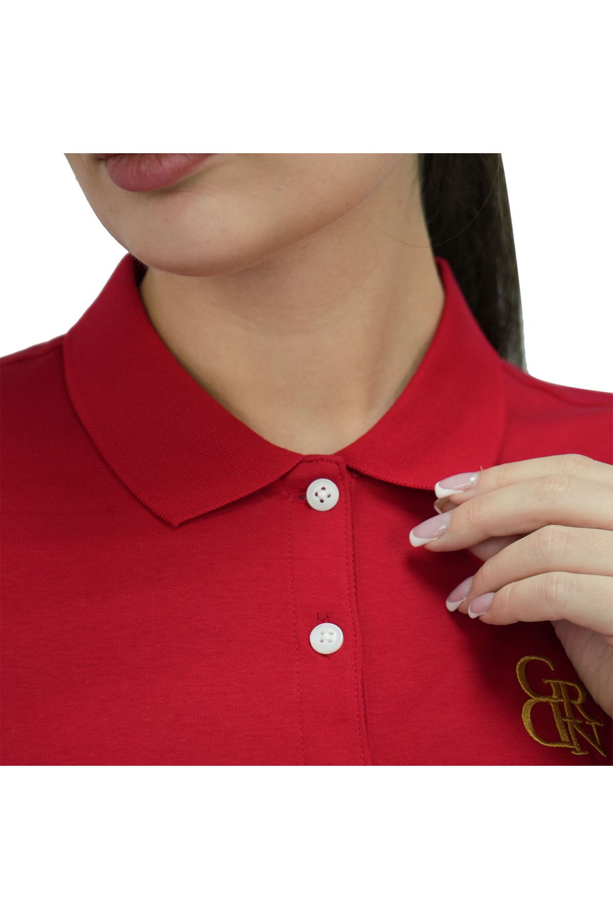 Giordano-Women's Classic Slim Fit Embroidery Liquid Touch Solid Polo 3