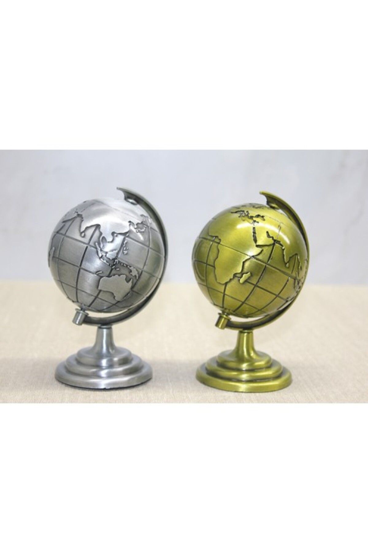 Mu Art Ahşap Metal Dünya Küre Model 2