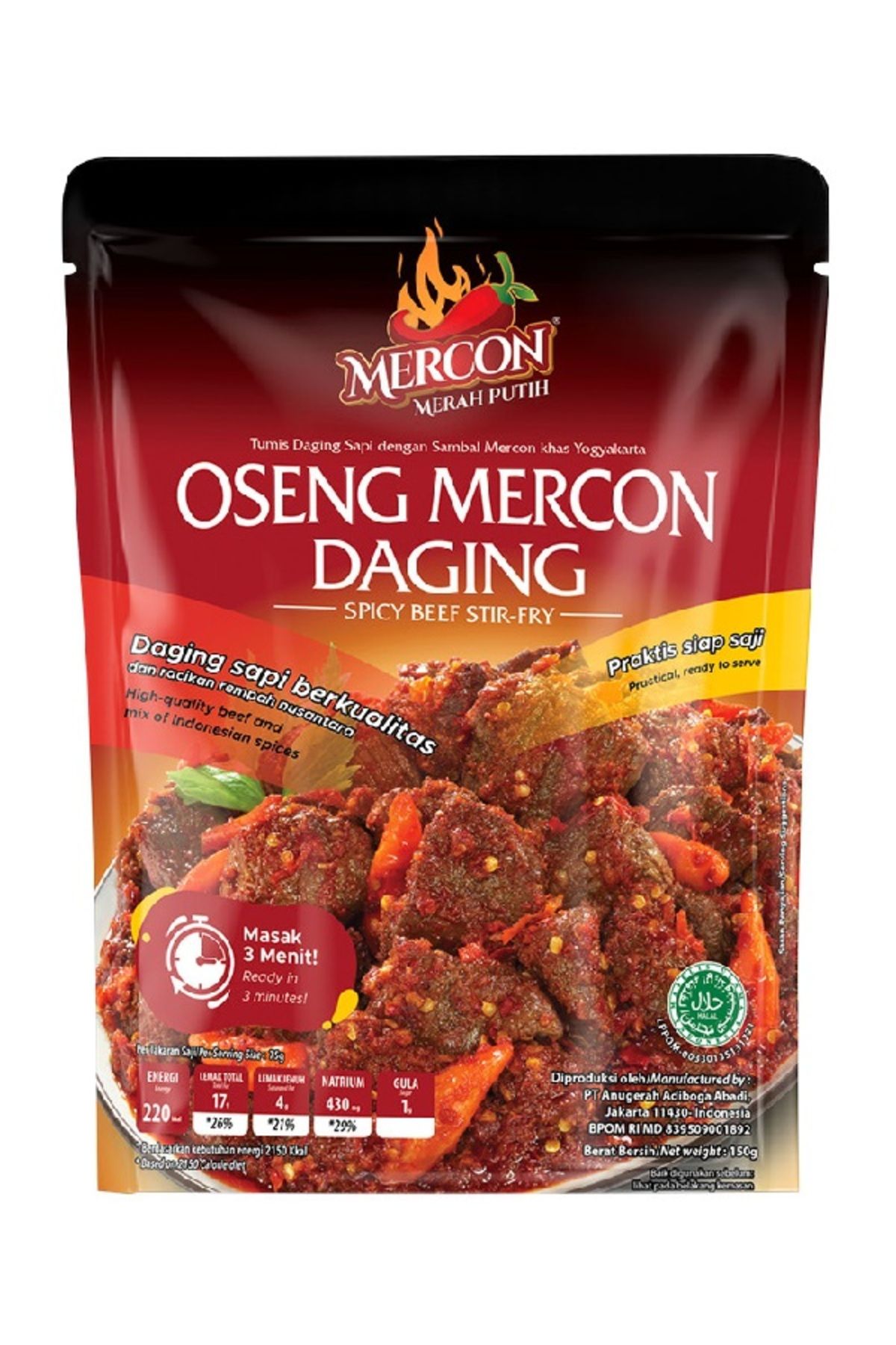 INDOTURKI Mercon Merah Putih - Oseng Mercon Daging 1 paket