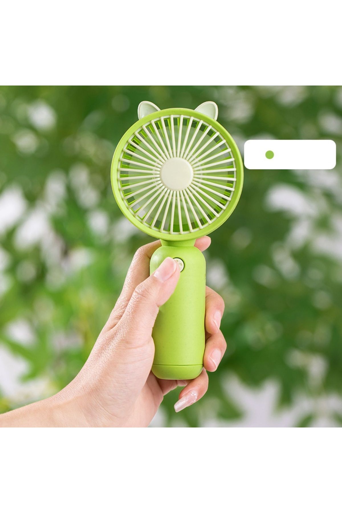 Livava Kulaklı Mini Fan, Usb li ve Şarj Edilebilir, Yeşil, 19x8