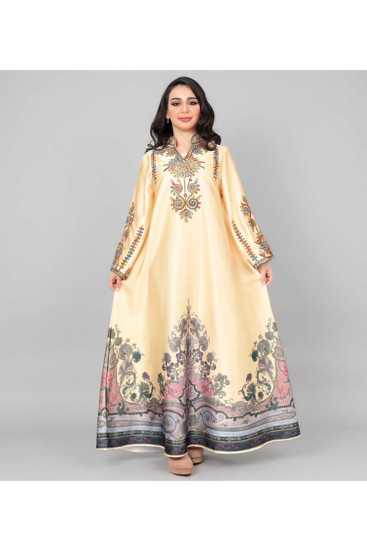 IKKXA-Modern Embroidered Jalabiya 1