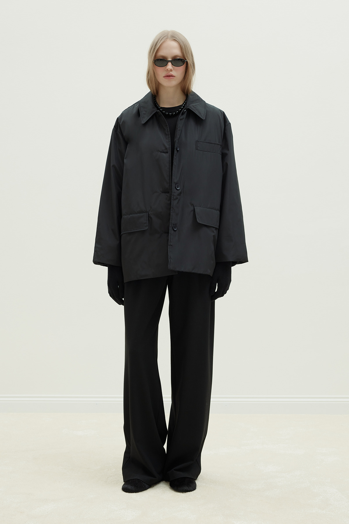 Suud Collection  Siyah Cloud Gömlek Yaka Mont - Görsel 3