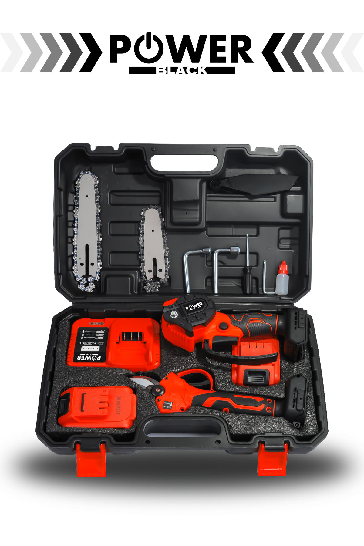 POWER BLACK Germany 2 Li Set 18 Vf 3 Ah Çift Akülü Çelik Şanzıman