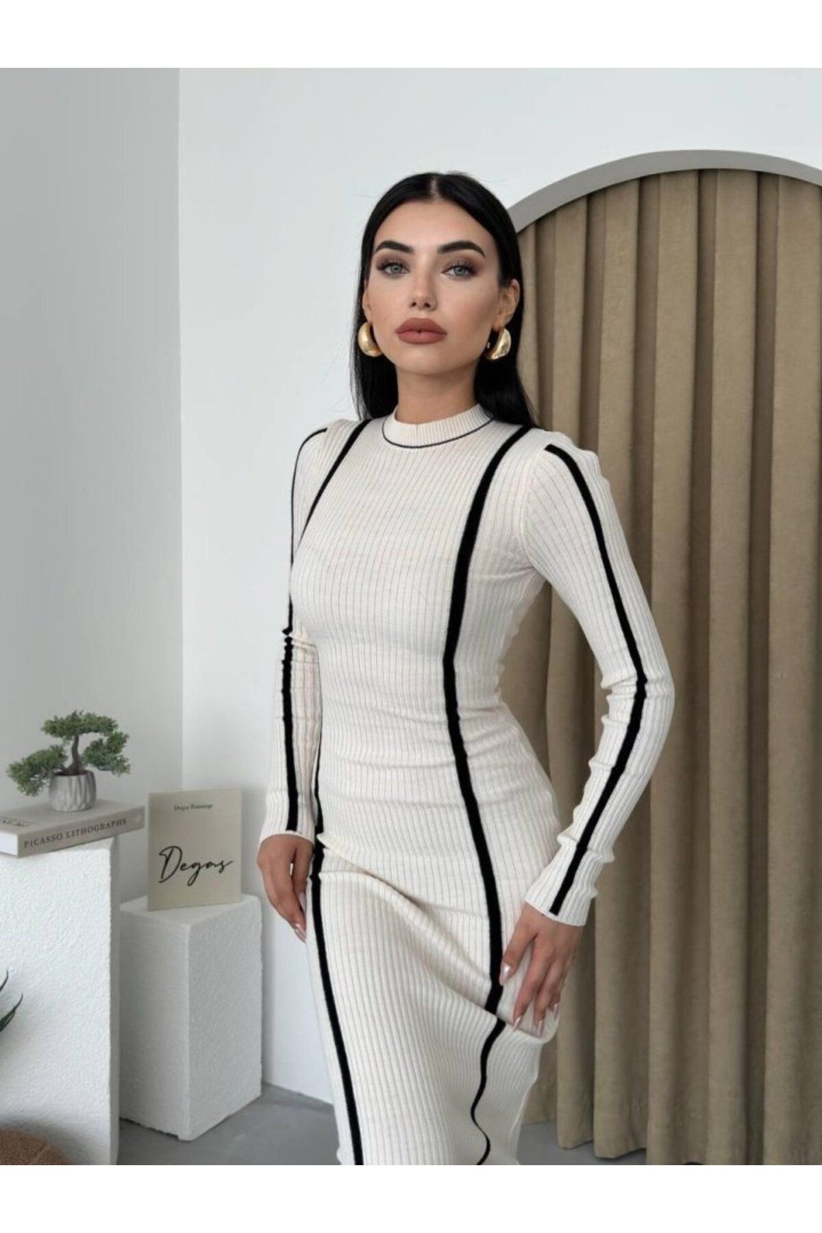 novafems Ribbon Triko Elbise