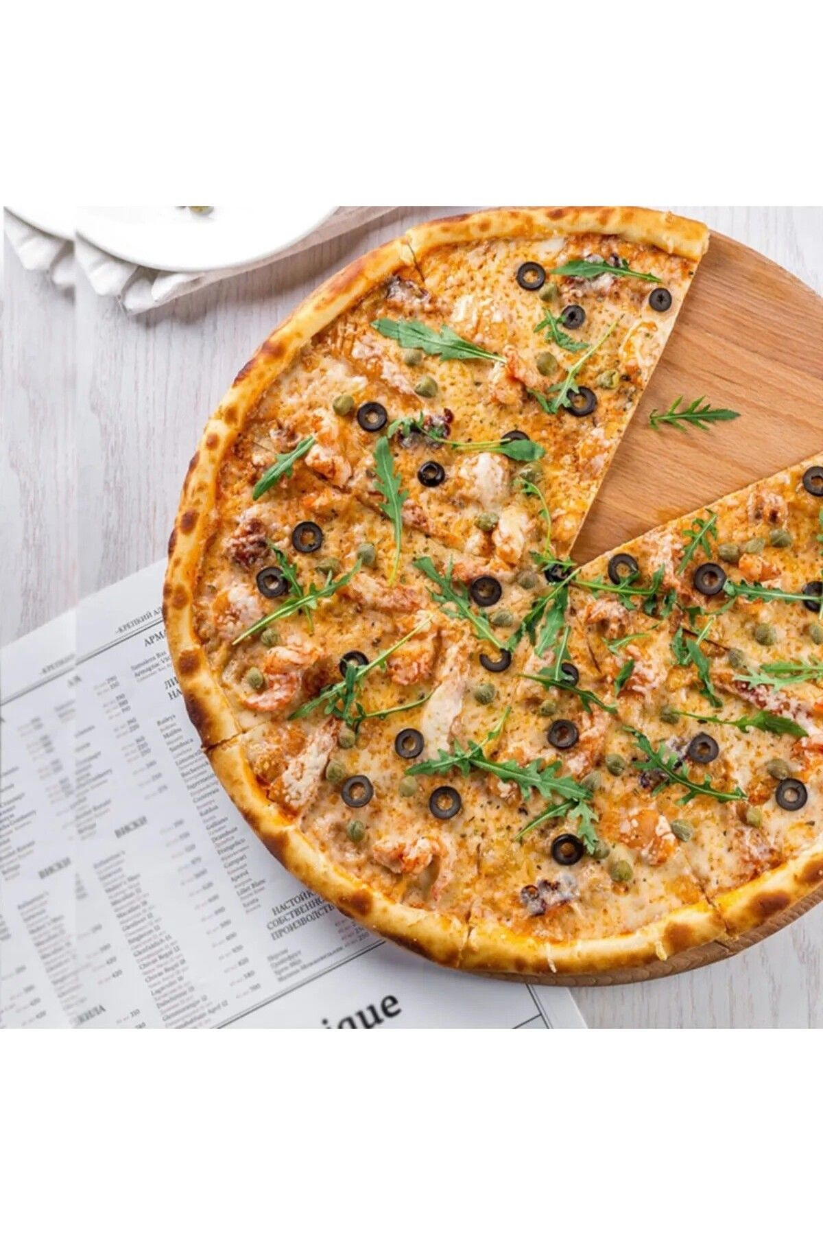 KT HOME Pizza Ahşap Pizza Sunum Tahtası Pizza Altlığı Pizza Tava Altlığı Lahmacun Servis Tahtası