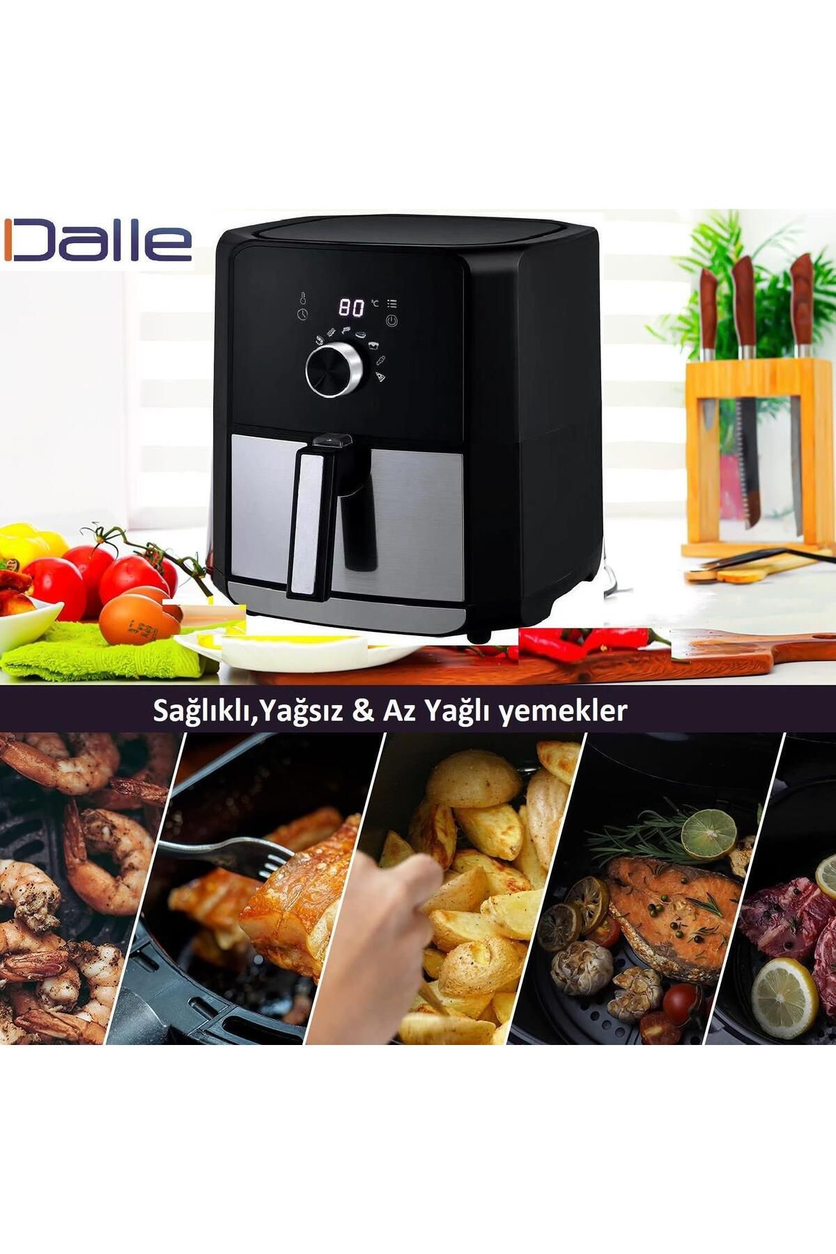 Dalle XL 5.5 lt Yağsız Fritöz/Airfryer 1700 Watt