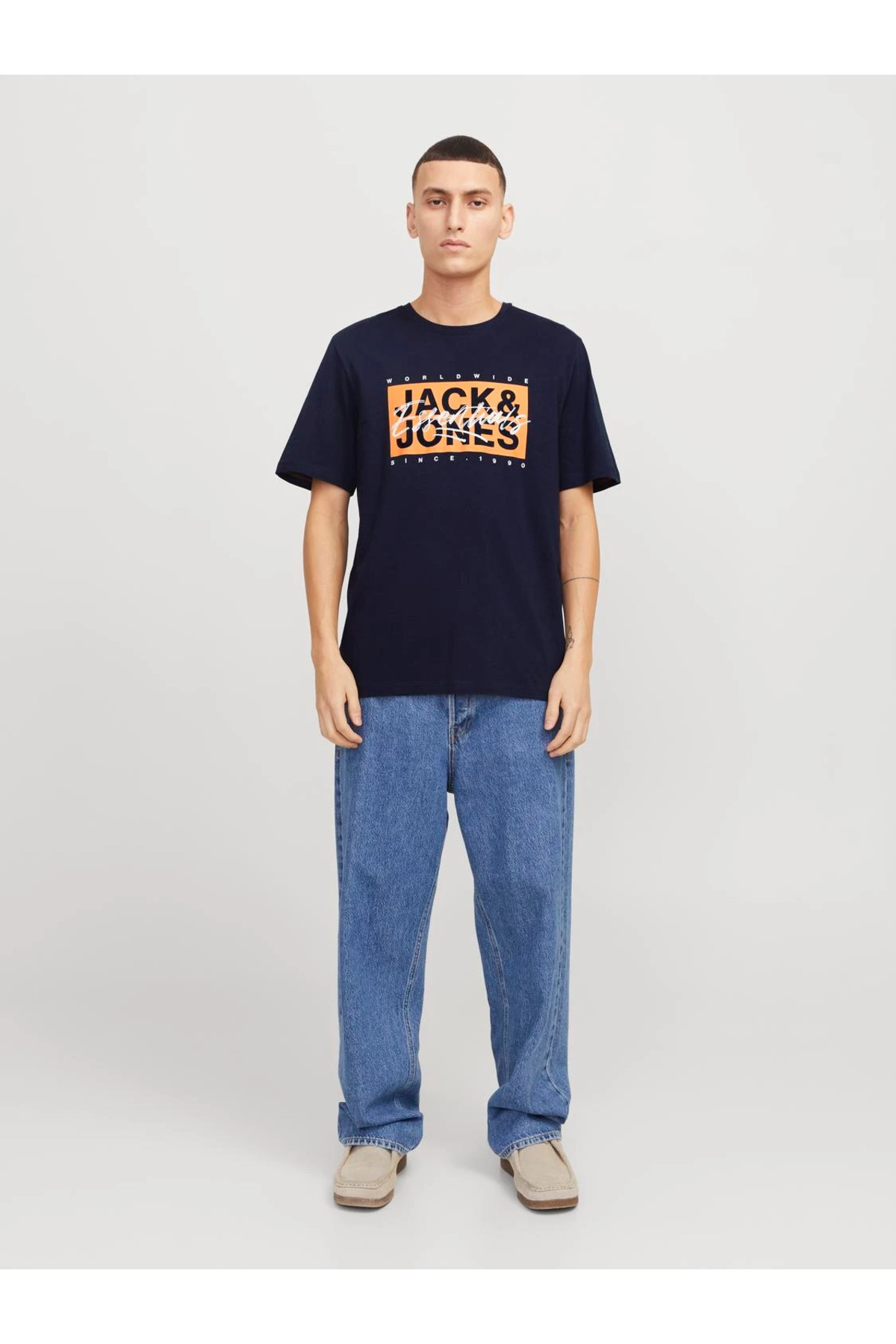 جک اند جونز JACK&JONES JJCOLTON TEE SS CREW یقه LN یقه صفر تی شرت چاپ شده