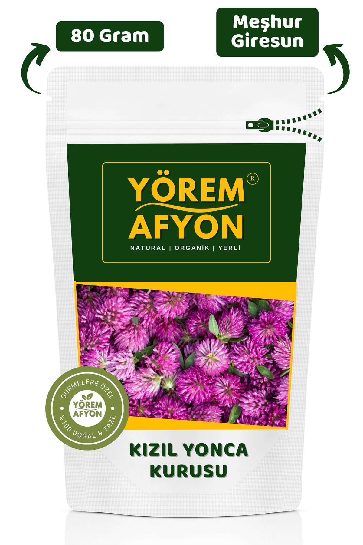 Meşhur Giresun Yayla Mahsulü Tomurcuk Kızıl Yonca Kurusu, Çayır Üçgülü {Trifolium Pratense} | 80Gr.