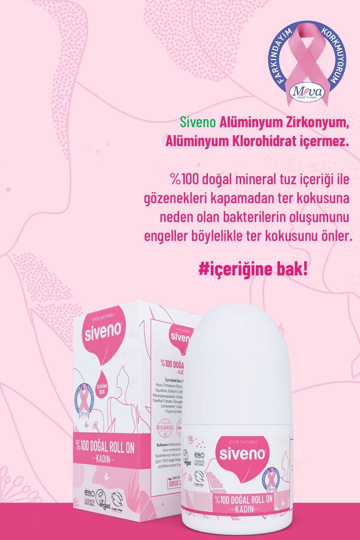 Siveno-مزيل عرق نسائي طبيعي 100% مضاد للعرق ومضاد للبقع نباتي نباتي 50 مل 4