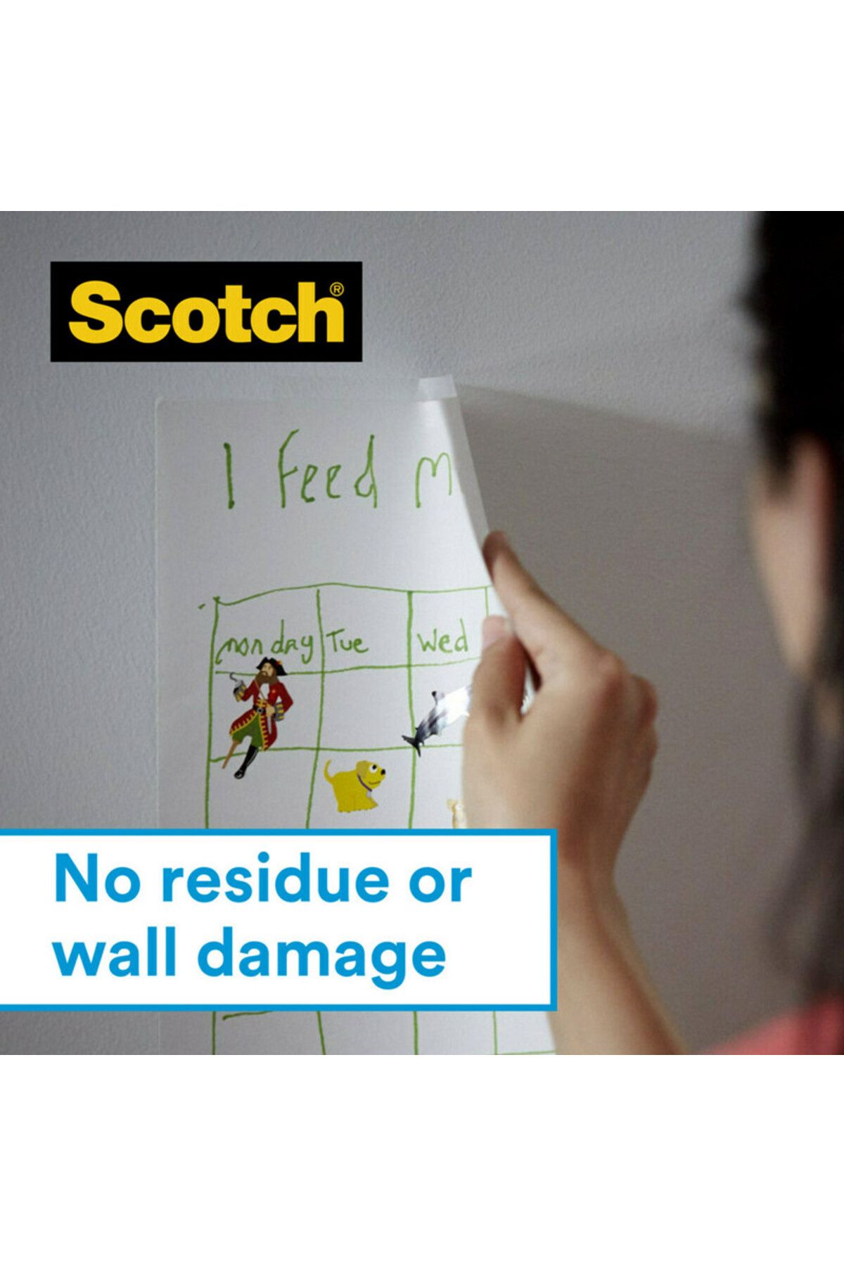 Scotch-® Wall-Safe Tape, 183, 3/4 in x 650 in (19 mm x 16.5 m) 3