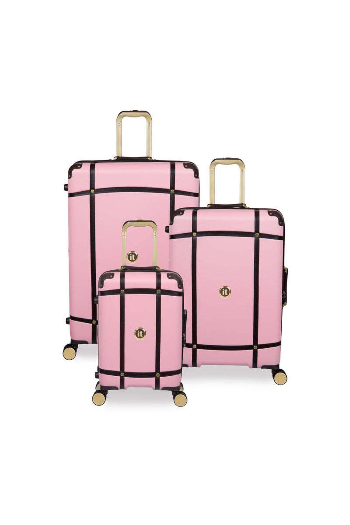 IT LUGGAGE Superiority Seri  Pembe Büyük, Orta, Kabin Boy 3'lü Valiz Seti