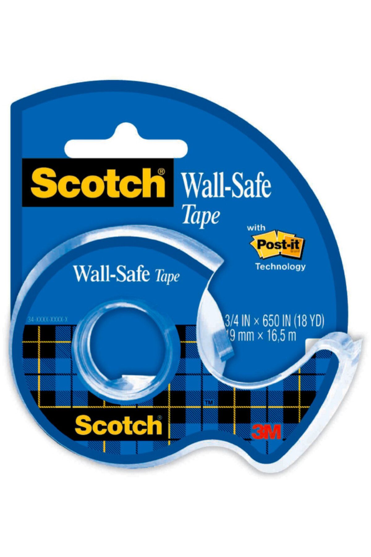 Scotch-® Wall-Safe Tape, 183, 3/4 in x 650 in (19 mm x 16.5 m) 1