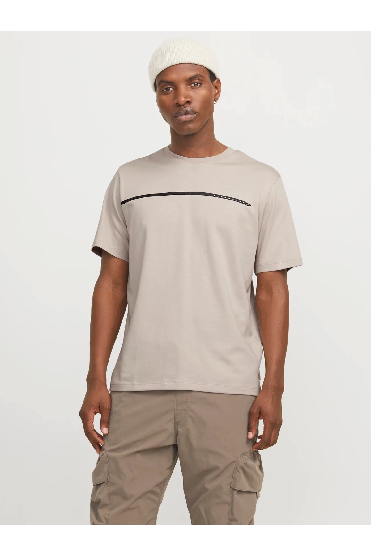 تی‌شرت مردانه جک اند جونز مدل ۱۲۲۷۳۱۲۰ - بژ جک اند جونز تی شرت Jack & Jones