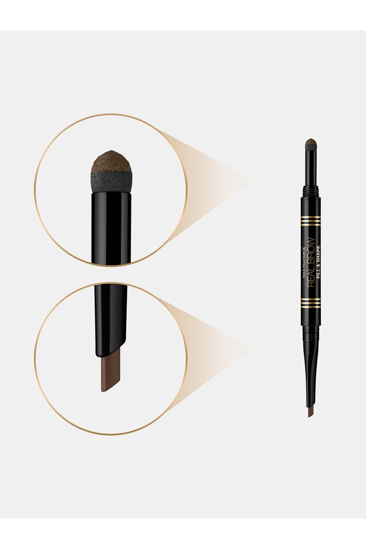 Max Factor-قلم تحديد الحواجب Real Brow Fill and Shape - 03 بني متوسط، 0.66 مل 3