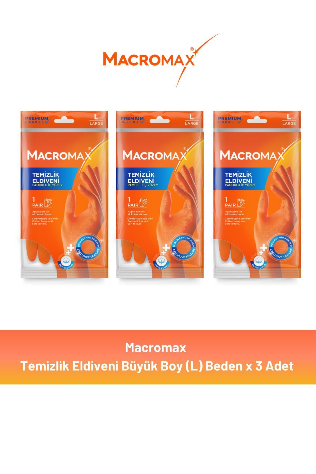 MACROMAX Standart Eldiven Büyük Boy x 3 Adet