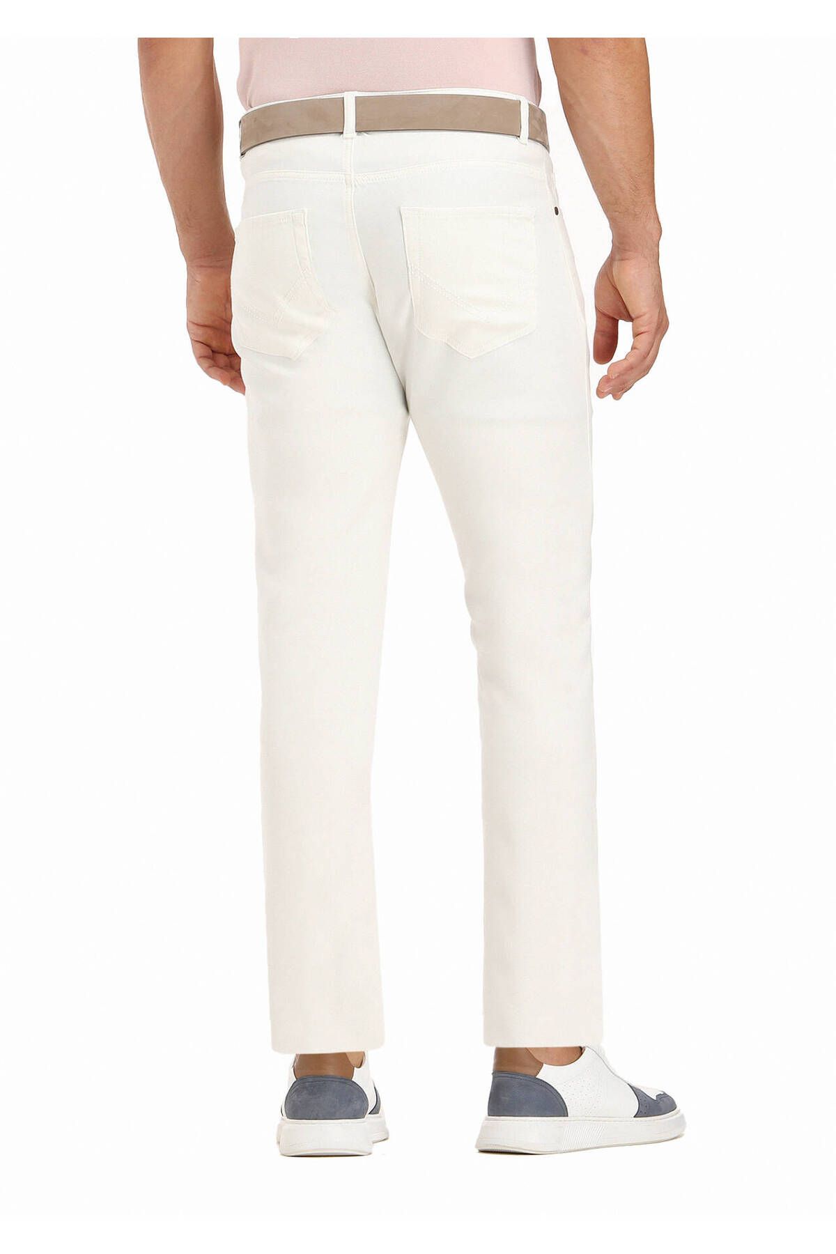 Ramsey-Ecru Slim Fit Cotton Blended Casual Trousers 7
