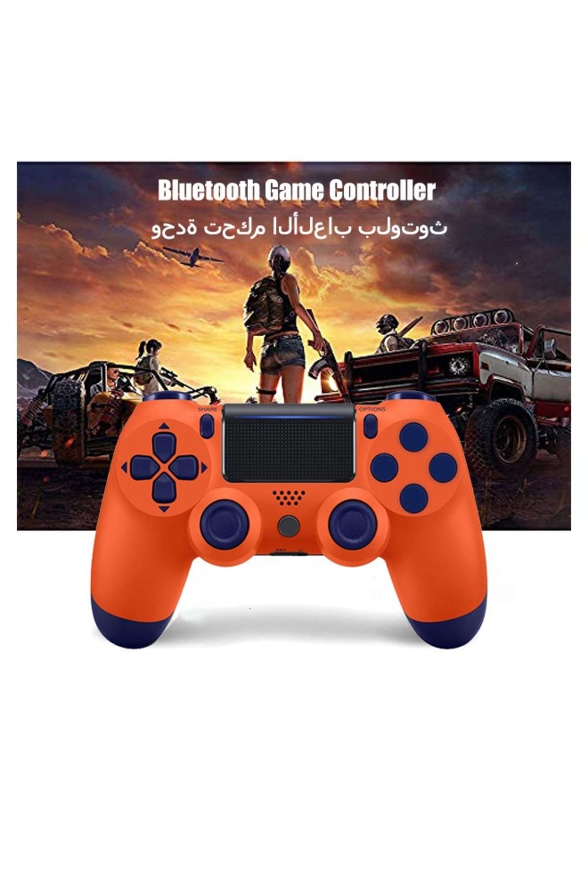 FlashHawk-Bluetooth Wireless Game Controller for PS4/PC/iOS/Android with Dual Vibration, - Orange 1