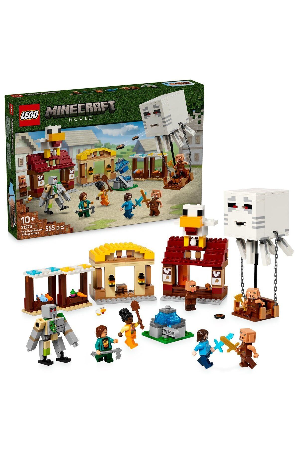 LEGO-LEGO Minecraft Set - Ghast Balloon Attack on the Village (21273) 1