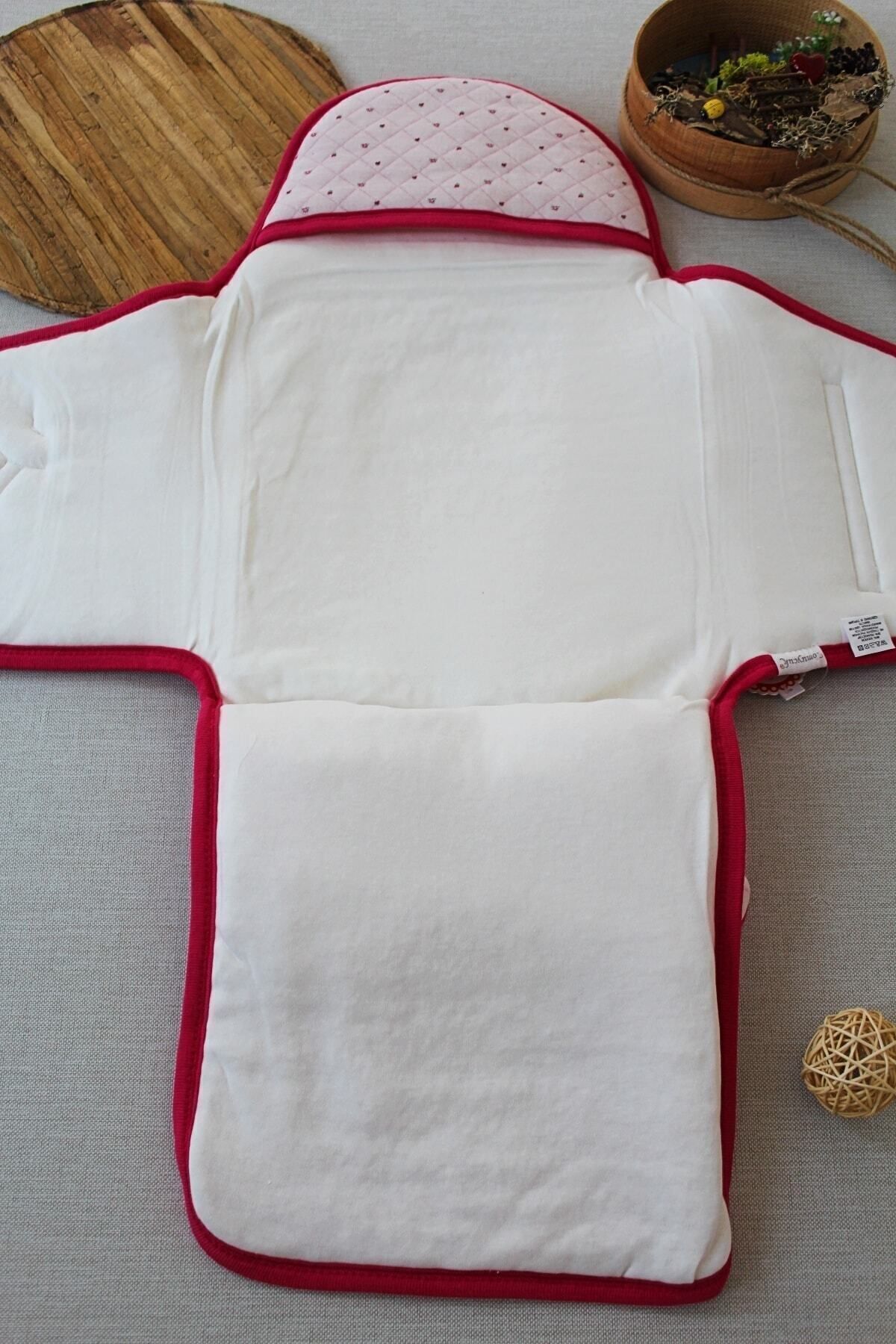 Tomuycuk Pembe Kız Bebek Battaniyesi & Dış Kundak - %100 Pamuk Yenidoğan Ayaklı Uyku Tulumu fotoğrafı 6 (önizleme)