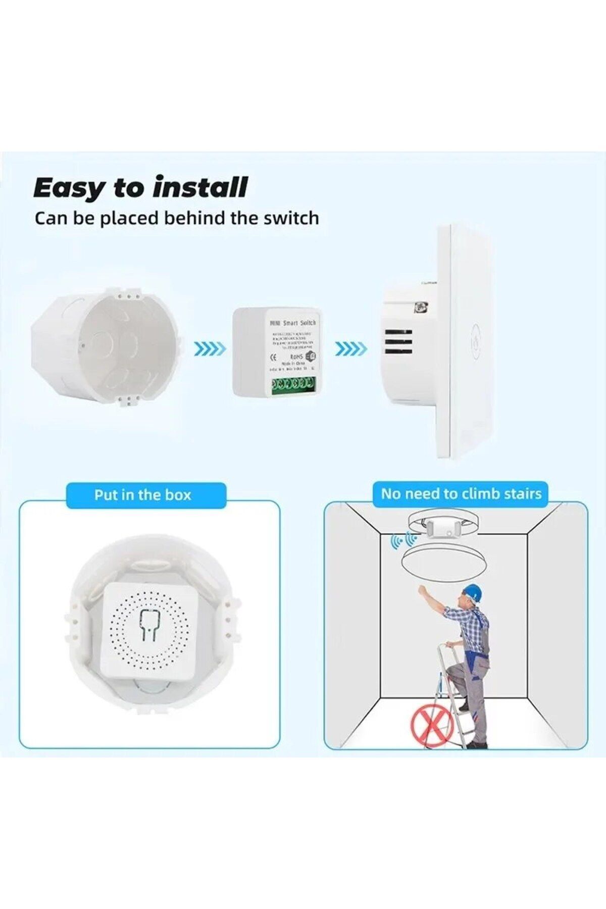 Choice-16A 16A Wifi Smart Switch Smart Home Light Switches Module 2 Way Control Work with Tuya Smart Life A 6