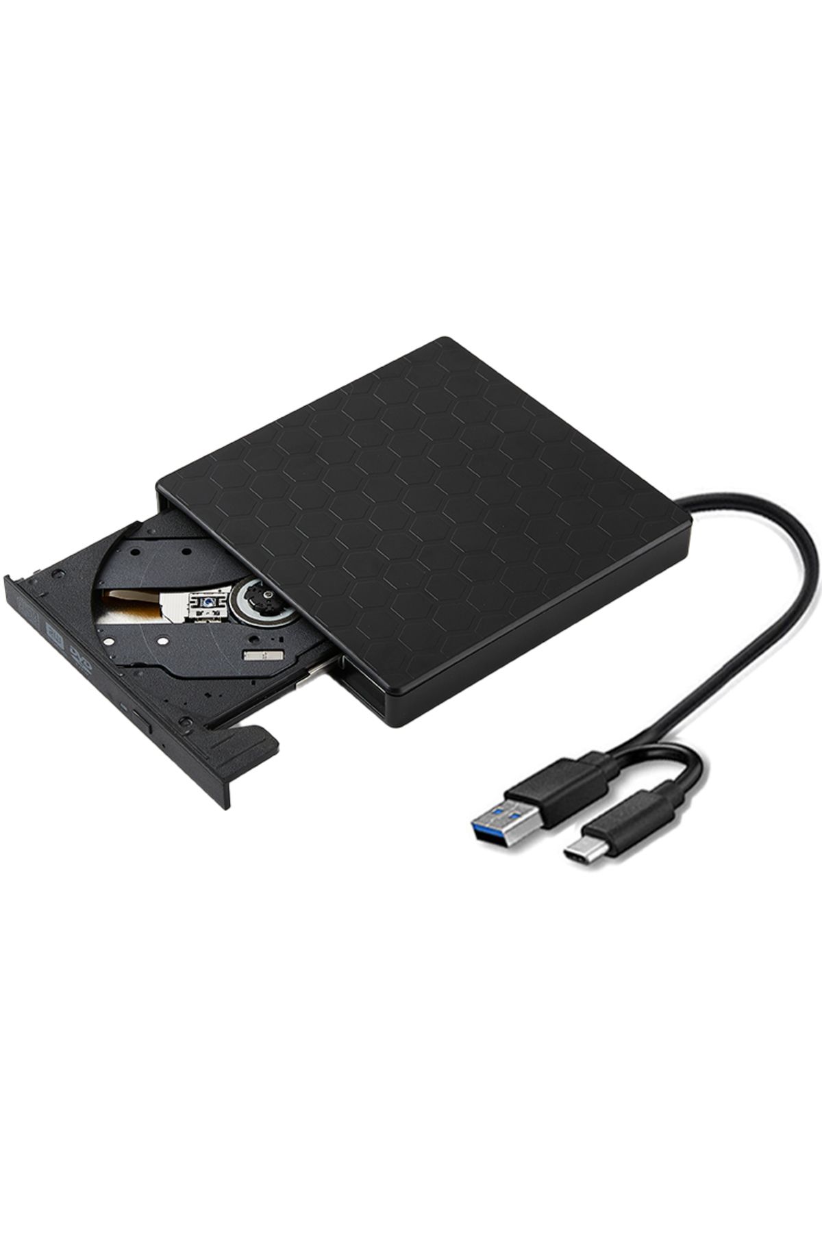LOLGOOD-USB And C 2in1 USB3.0 C Slim External DVD RW CD Writer Drive Burner Reader Player Optical Drives For 1