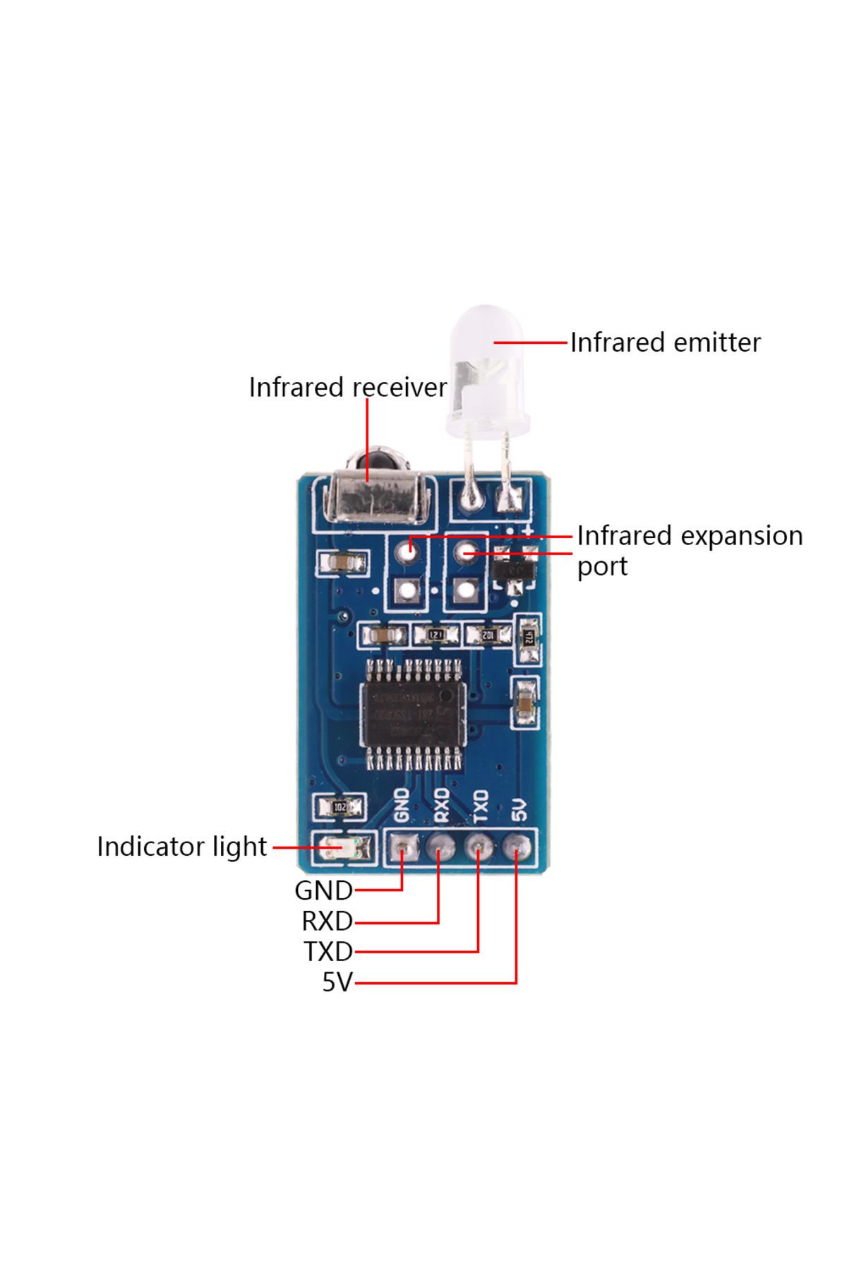 Choice-5V IR Infrared Remote Decoder Encoding Transmitter&Receiver Wireless Module For Arduino 6