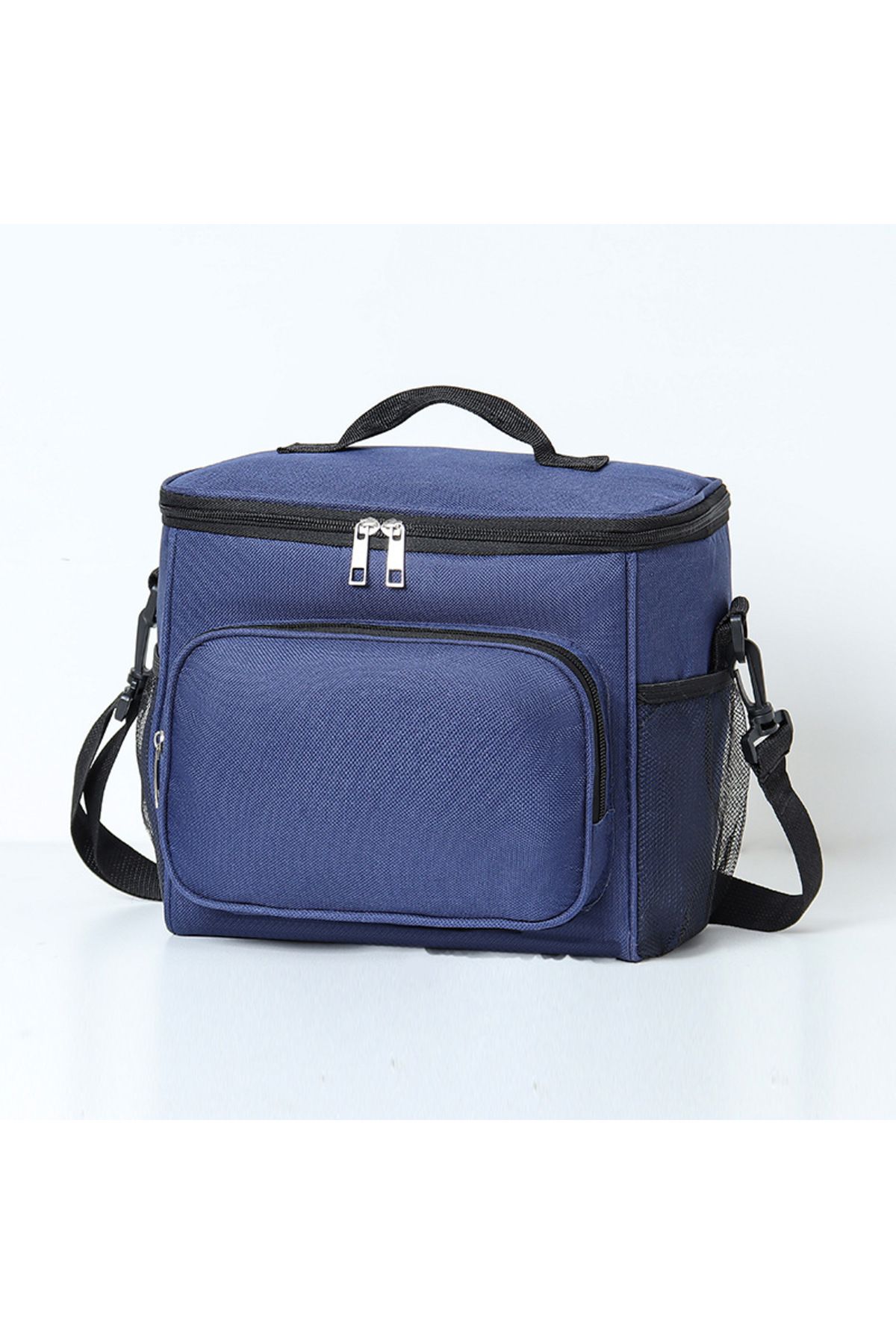 Choice-navy blue 1Pcs Portable Lunch Bag Food Thermal Box Durable Waterproof Office Cooler Lunchbox With Ad 1